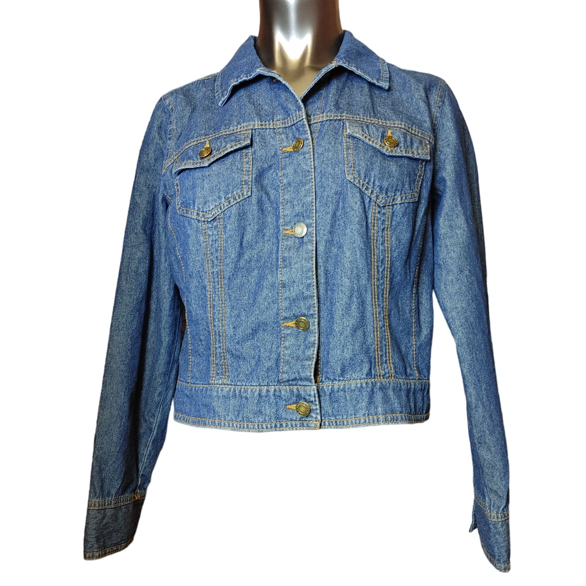 Faded Glory FADED GLORY Womens L Blue Cotton Denim Spring Jacket Double Size L / US 10 / IT 46 - 1 Thumbnail