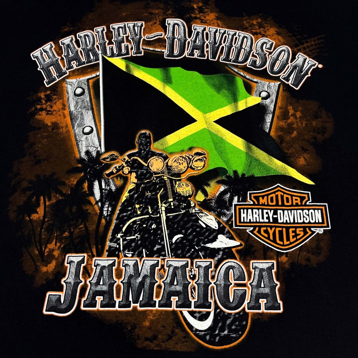 Harley Davidson × Vintage Y2K Vintage Harley Davidson Jamaica Black T-Shirt Size US XXL / EU 58 / 5 - 5 Thumbnail