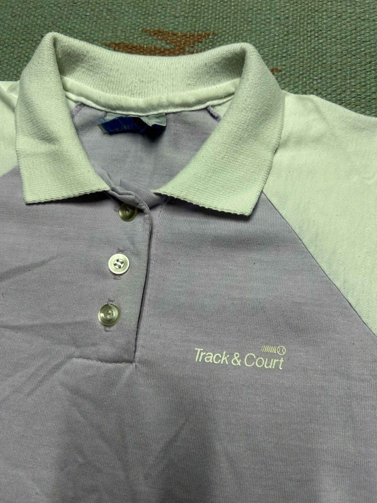 Vintage Vtg 80s polo shirt striped lilac purple 2 tone soft Sm/Med Size US M / EU 48-50 / 2 - 3 Thumbnail