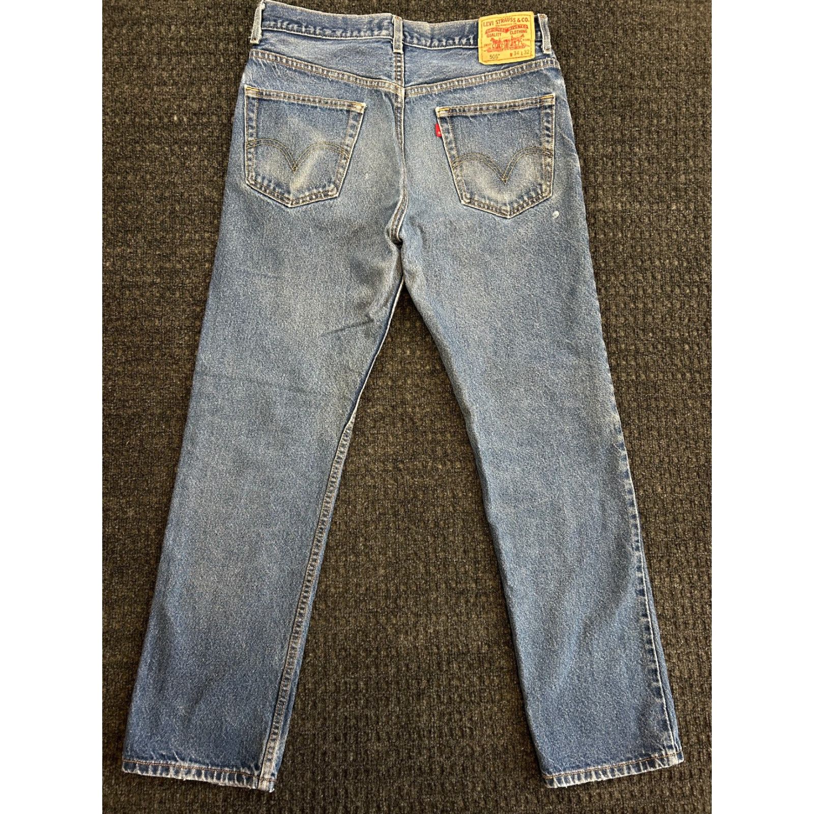 Levi's VINTAGE Levi’s 505 Jeans Straight Regul ar Fit 34 x 32 Blue Denim 5-Pocket Distressed Men Jeans 80s 90s Biker Rock Hip Hop USA 34 Mens Size US 34 / EU 50 - 3 Thumbnail