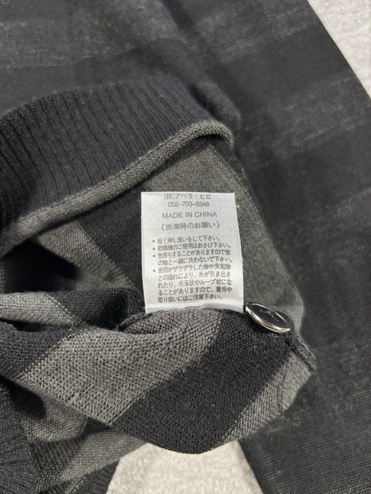 Japanese Brand The MO Eternal Black Striped Henley Knit Sweater Size US S / EU 44-46 / 1 - 5 Thumbnail