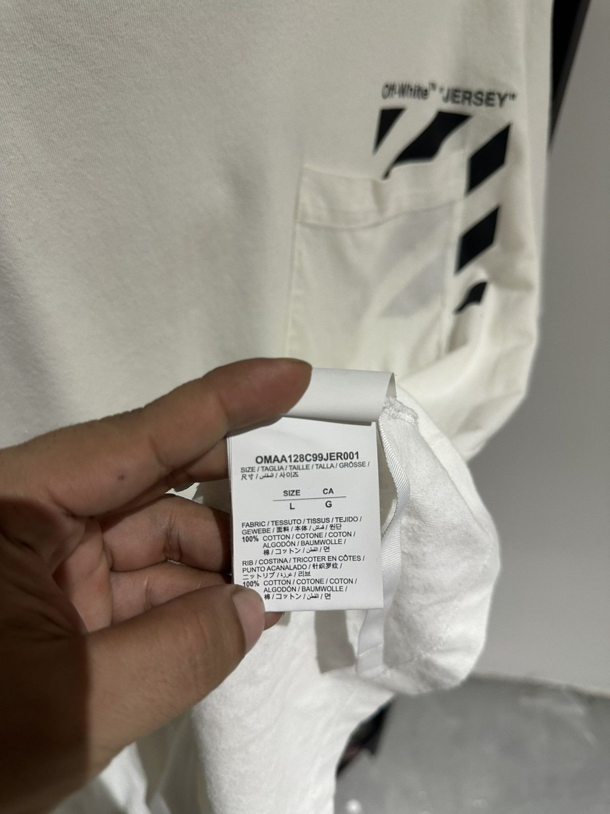 Off-White LASTDROP❗️off white "JERSEY" pocket tee Size US L / EU 52-54 / 3 - 8 Thumbnail