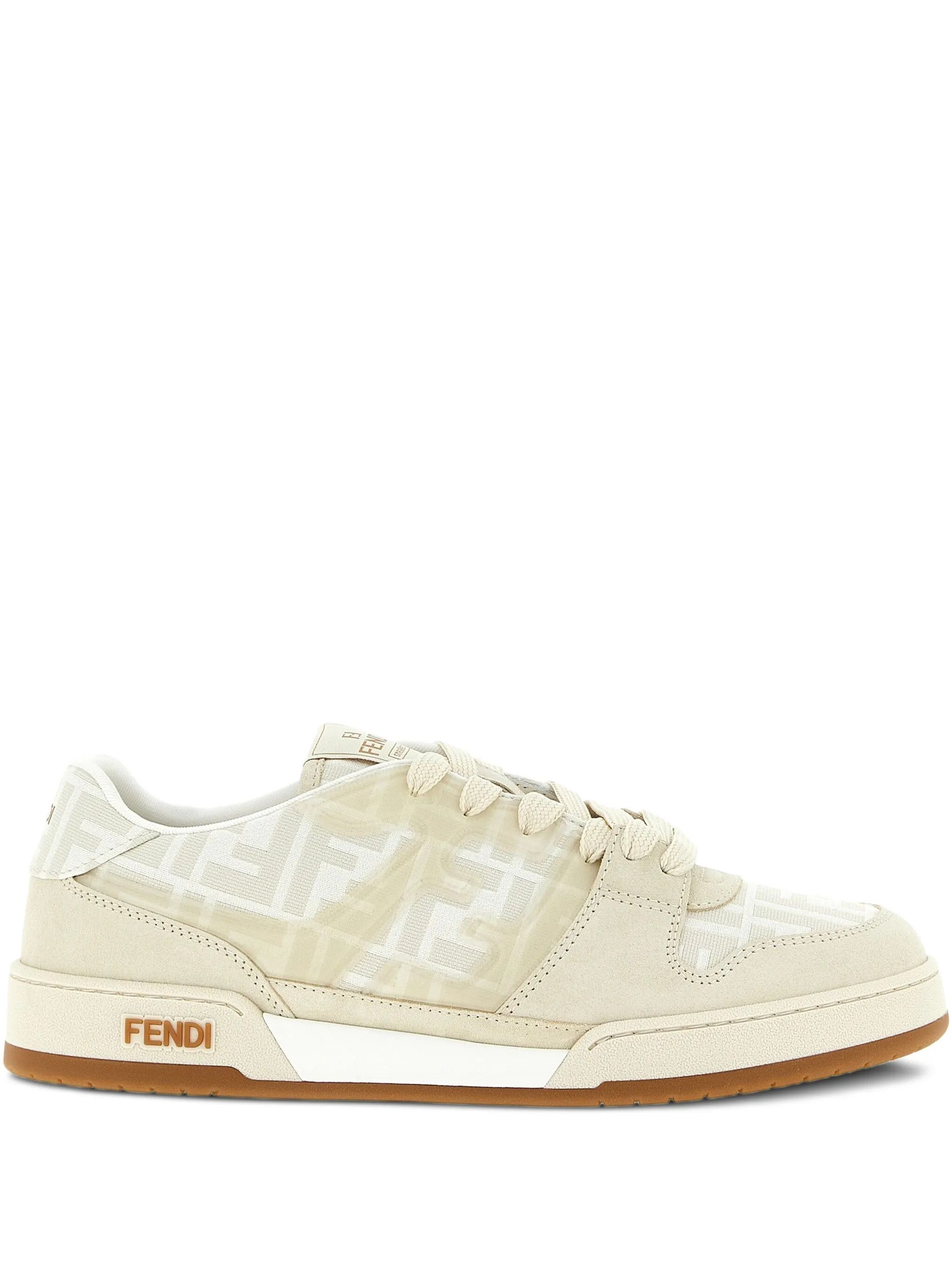 Fendi os11x0526 Match FF-Jacquard Low-Top Sneakers in White Size US 10 / EU 43 - 1 Thumbnail