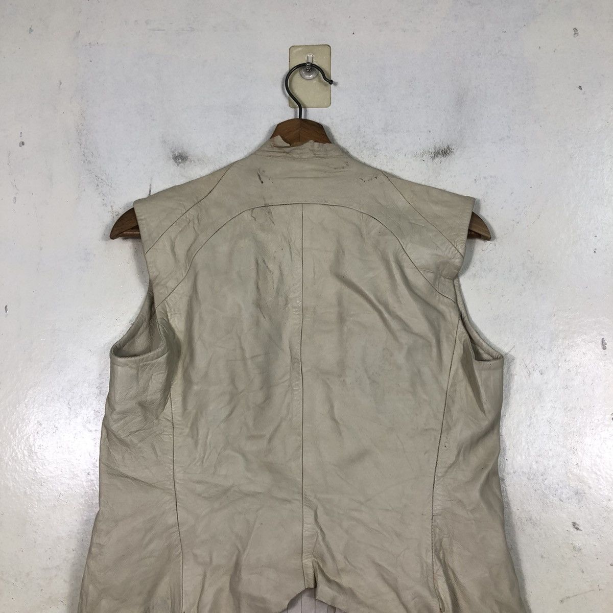 Japanese Brand Distressed Punk Vest Leather Biker Es Sadaharu Hoshino Size US M / EU 48-50 / 2 - 11 Thumbnail