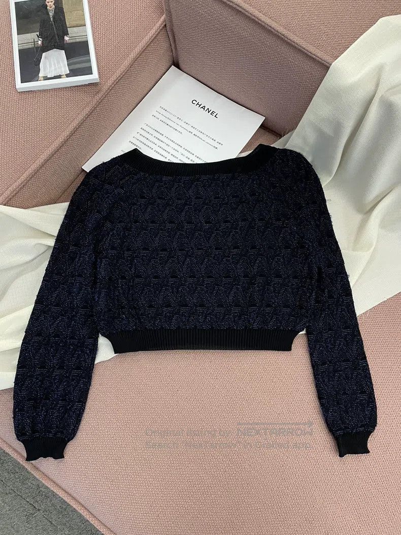 Chanel Chanel Blue and black knitted top with long sleeves Size XS / US 0-2 / IT 36-38 - 3 Thumbnail