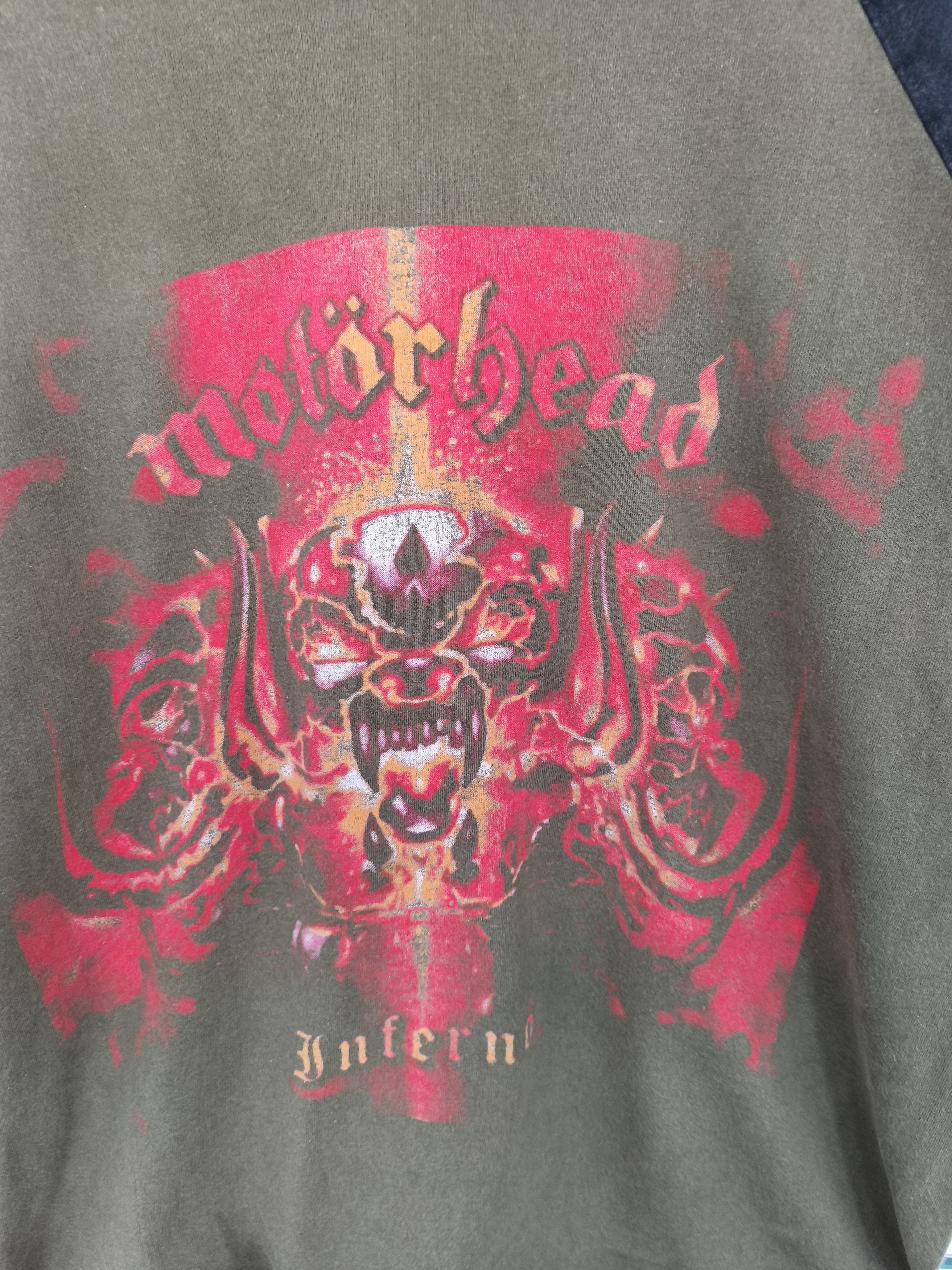 Band Tees × Vintage Vintage Bootleg Motorhead 'Inferno' Band 3Quarter Tee Size US M / EU 48-50 / 2 - 2 Thumbnail