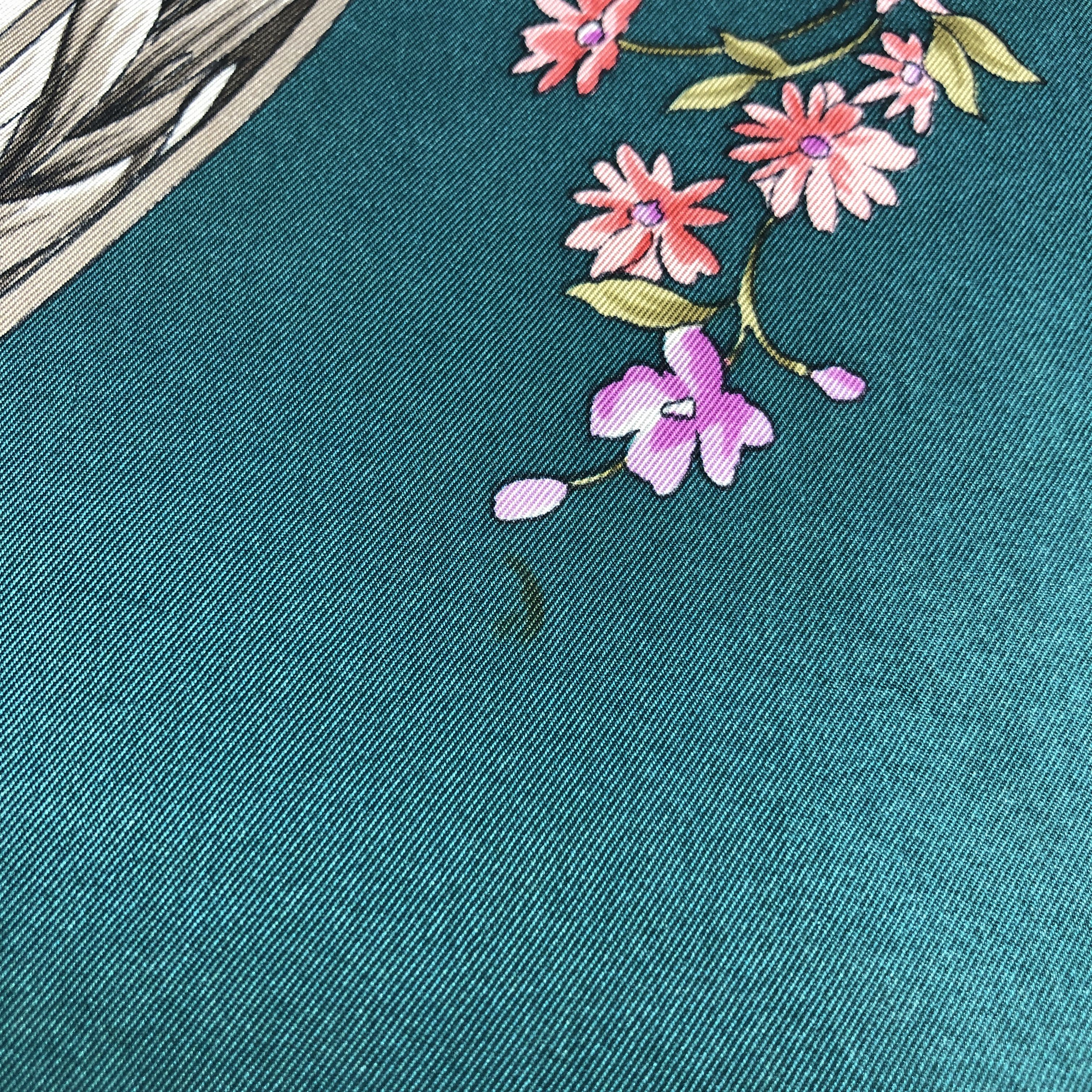 Japanese Brand Luxury Floral Silk Scarf M1372 Size ONE SIZE - 6 Thumbnail