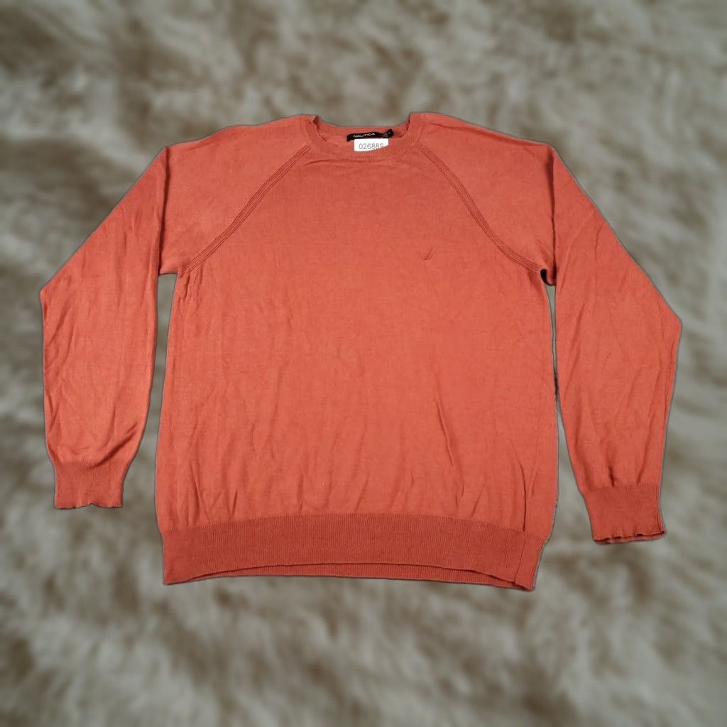 Nautica Nautica Mens Red Cable-Knit V-Neck Sweater Pullover Medium Size US M / EU 48-50 / 2 - 1 Thumbnail