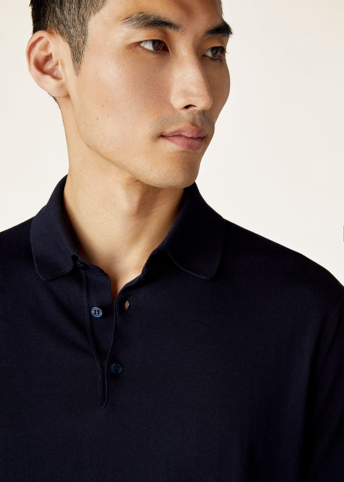 Loro Piana o1srvl11e0225 FAM1950 Cotton Polo Shirt in Navy Blue Size US L / EU 52-54 / 3 - 2 Thumbnail