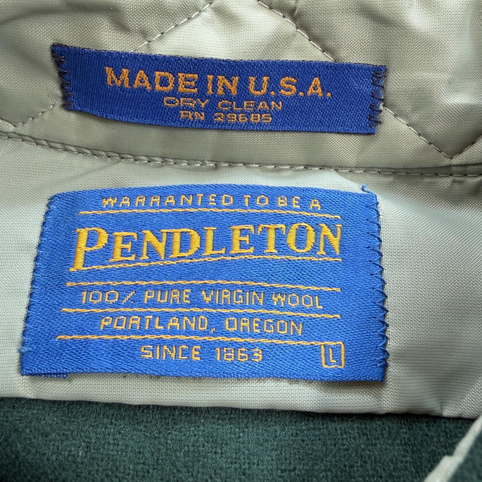 Pendleton Vintage 90s Pendleton Wool Shirt Mens XL Green Button Up Size US XL / EU 56 / 4 - 3 Thumbnail
