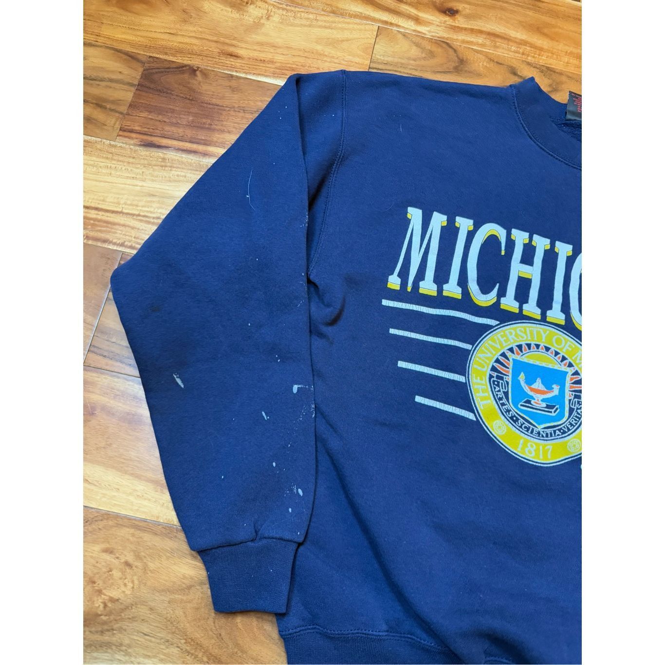 Vintage Size L - Vintage 1990s Michigan Wolverines Fire Crest Crewneck Sweatshirt Size US L / EU 52-54 / 3 - 2 Thumbnail
