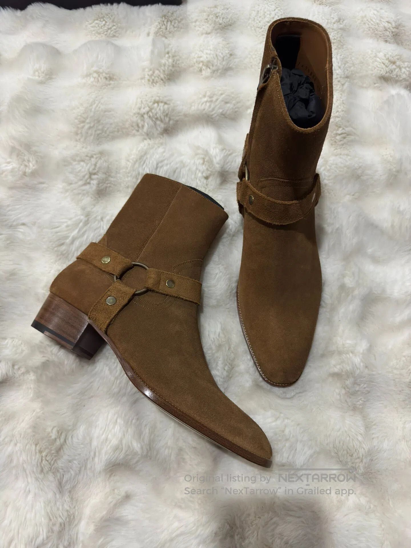 Saint Laurent Paris Saint Laurent Paris Suede Chelsea boots with buckle| Size US 10 / EU 43 - 1 Thumbnail