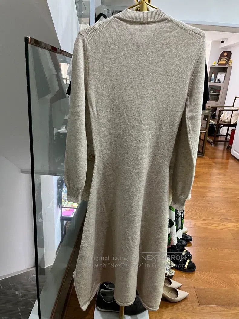 Hermes Hermes Women's solid color round neck knit mid-length long Size XXS / US 00 / IT 34 - 3 Thumbnail