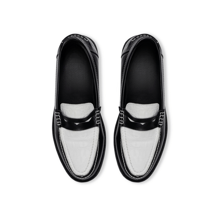 Designer Paradox Classic White and Black Primal Croco Leather Size US 10 / EU 43 - 2 Thumbnail