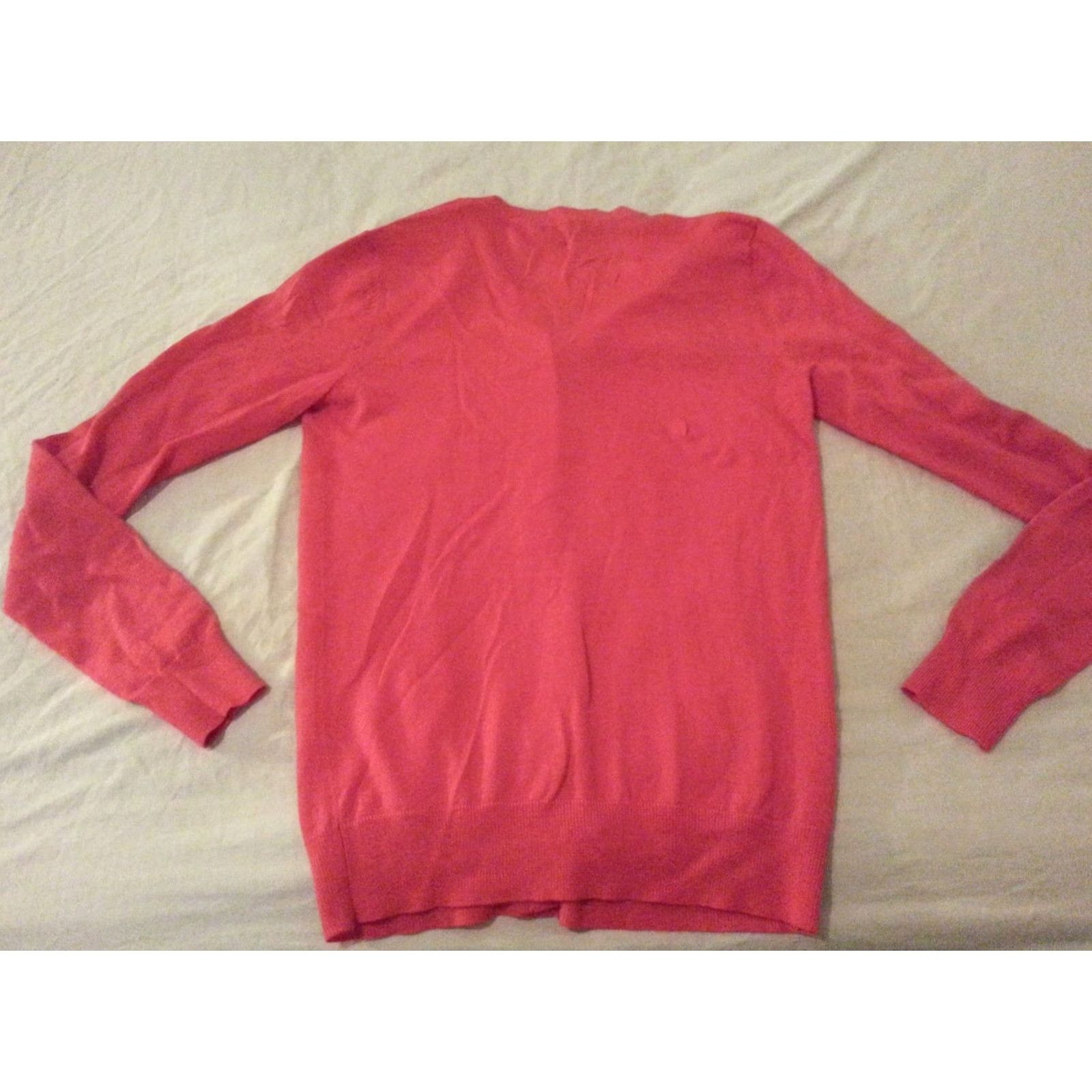 Ann Taylor Womens Ann Taylor Sweater Jacket Wool Orange Small S Merino Wool Shirt/ Sweater Womens Size S / US 4 / IT 40 - 2 Thumbnail