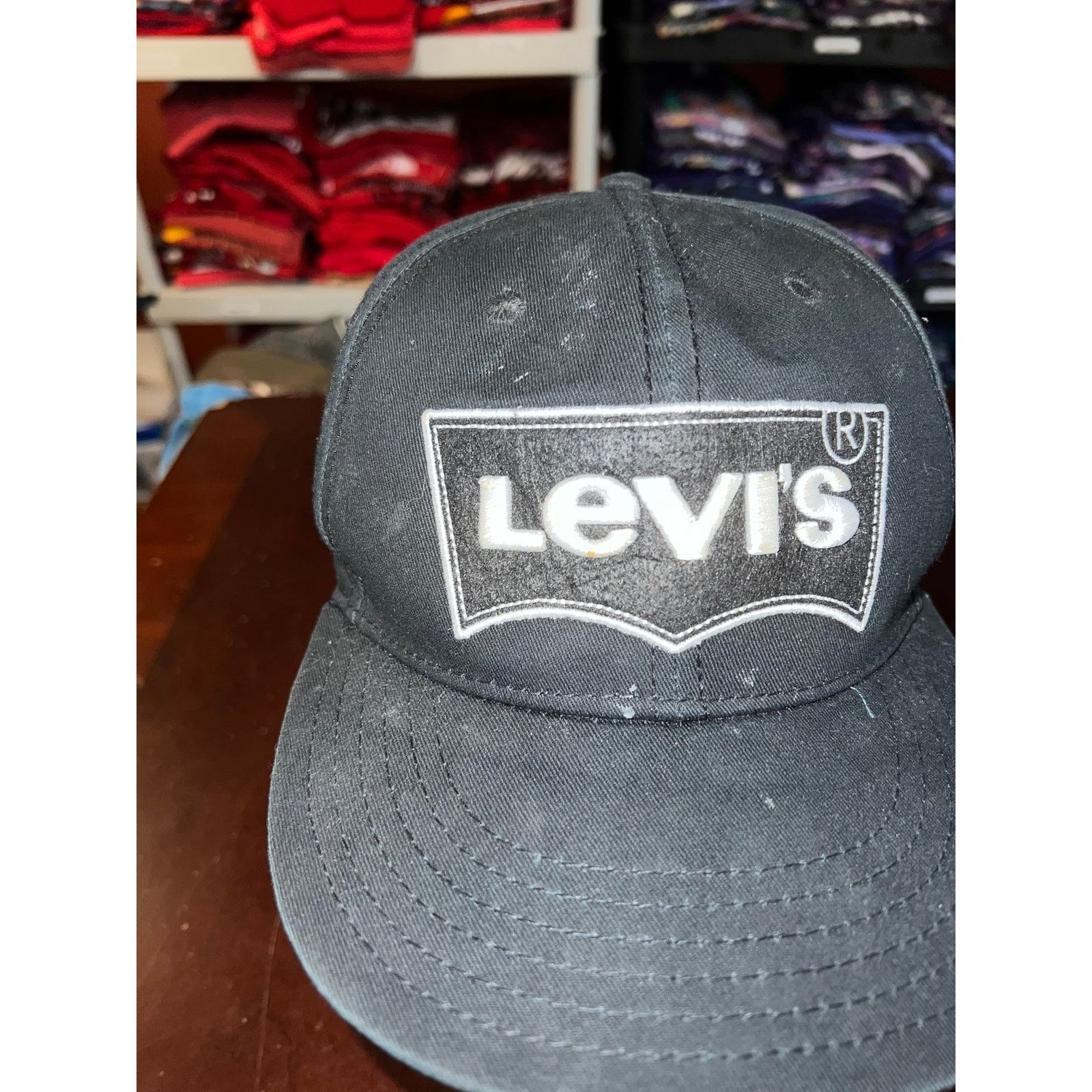 Levi's Levis Hat Snapback Black Logo Emblem Stained Cap OS Size ONE SIZE - 2 Thumbnail