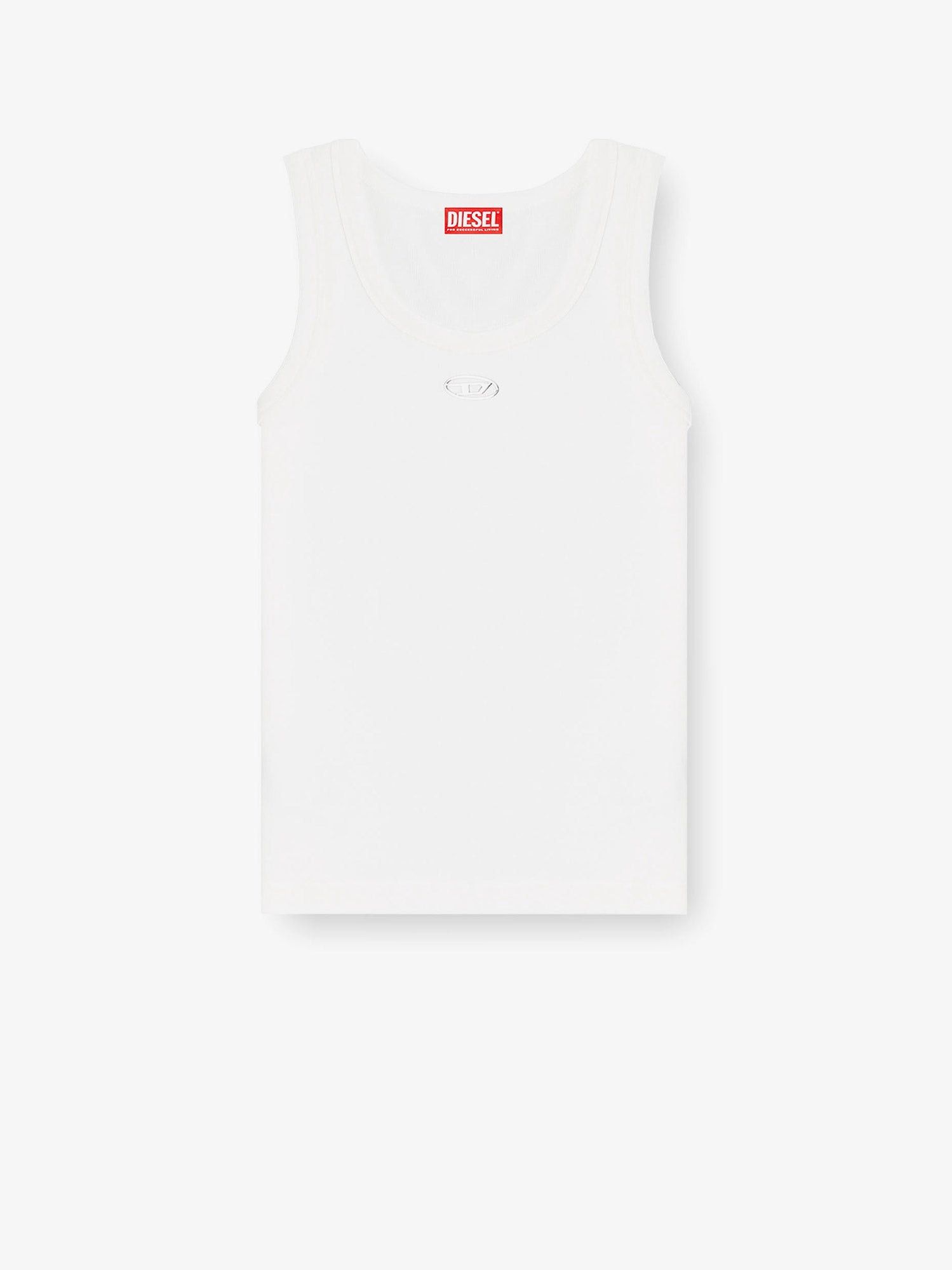Diesel Slim Fit Ribbed Tank Top With Metal Oval D Size M / US 6-8 / IT 42-44 - 1 Thumbnail