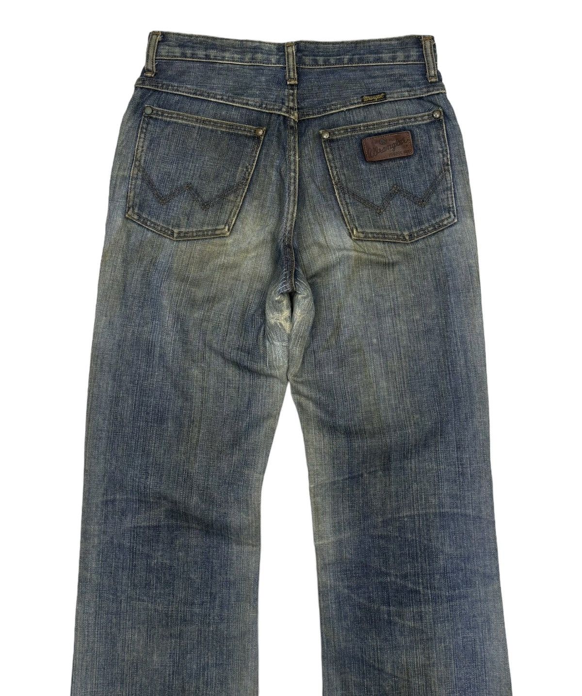 If Six Was Nine Vintage Wrangler Mud Wash Flare Jeans Distressed Denim Size 27" / US 4 / IT 40 - 8 Thumbnail