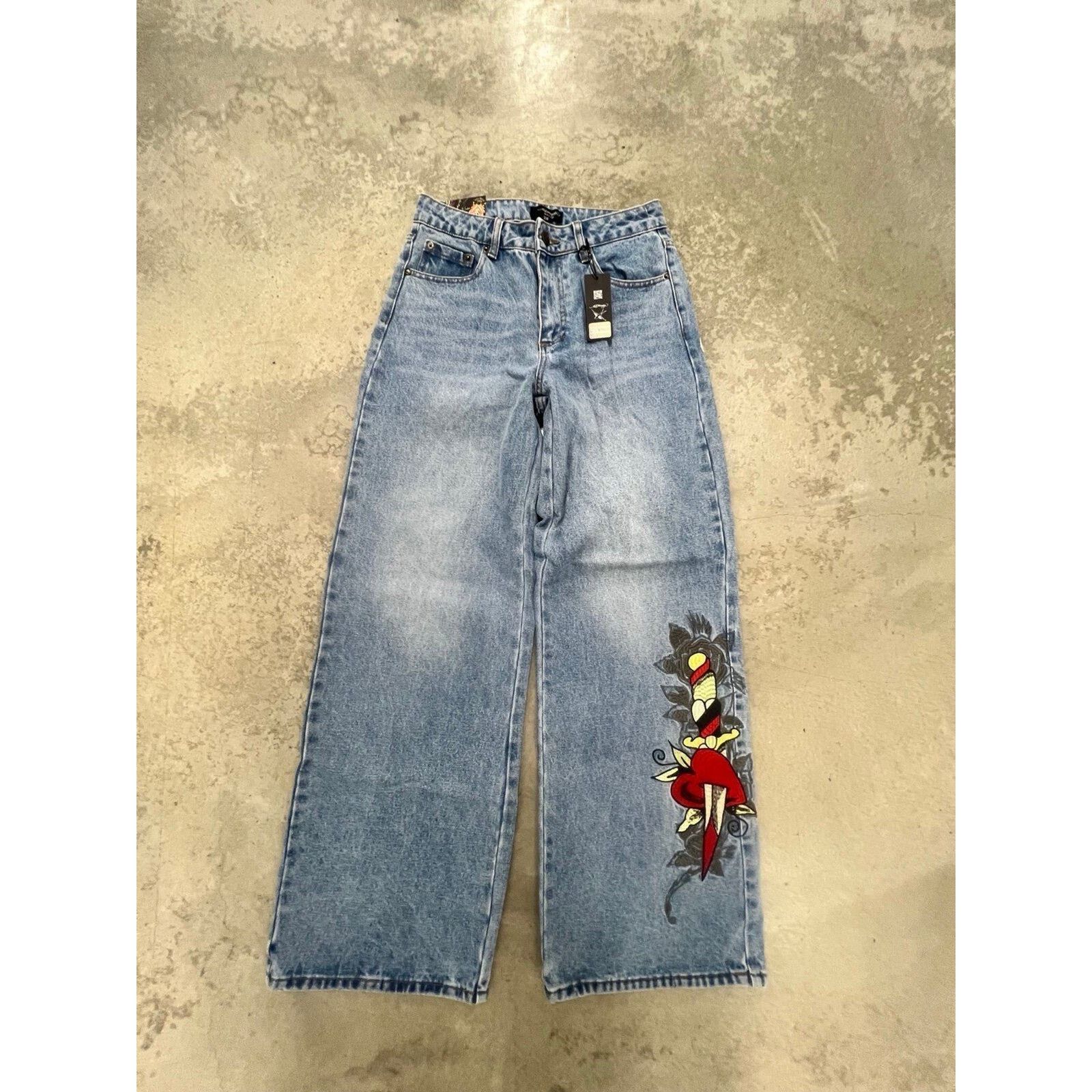 Ed Hardy Ed Hardy BRAVE EAGLE WIDE LEG JEAN Size 28" / US 6 / IT 42 - 2 Thumbnail