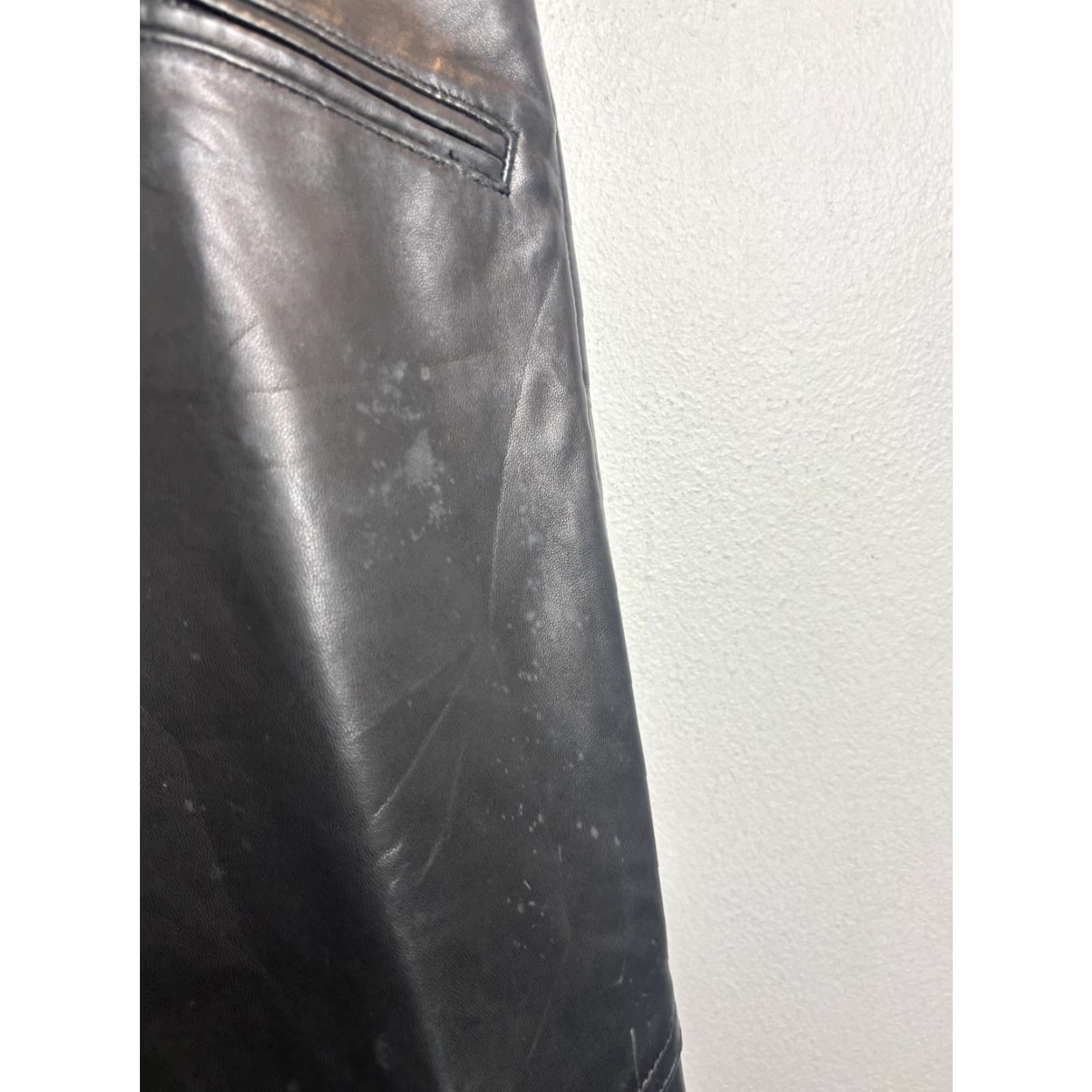 Ralph Lauren Rugby Ralph Lauren Pants Womens 4 Black Leather Skinny Ankle Moto Zip Pockets Size 27" / US 4 / IT 40 - 3 Thumbnail