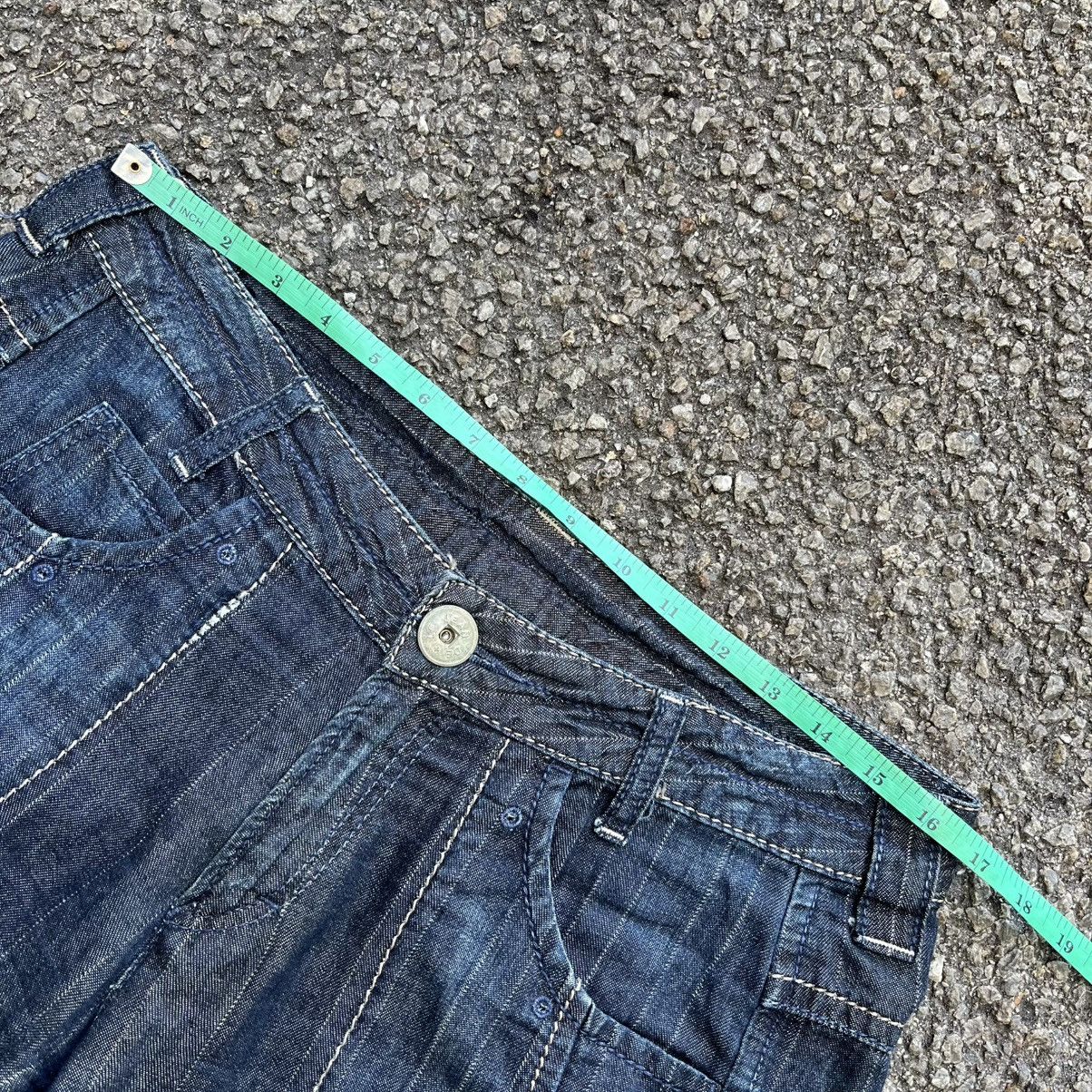 Marithe + Francois Girbaud Crazy Vintage Y2K MFG Striped Jeans Blue Denim Size US 33 - 5 Thumbnail