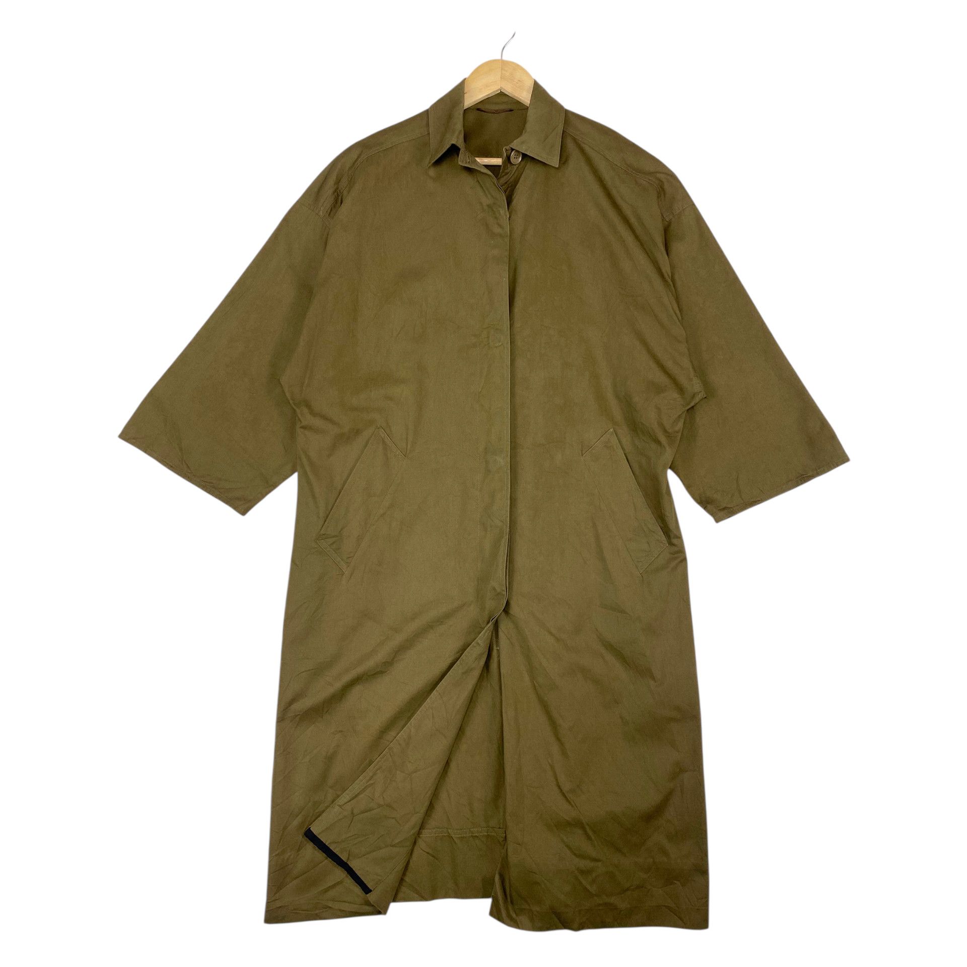 Max Mara 💥80s MAX MARA SPORTMAX OLIVE TRENCH JACKET Size L / US 10 / IT 46 - 3 Thumbnail
