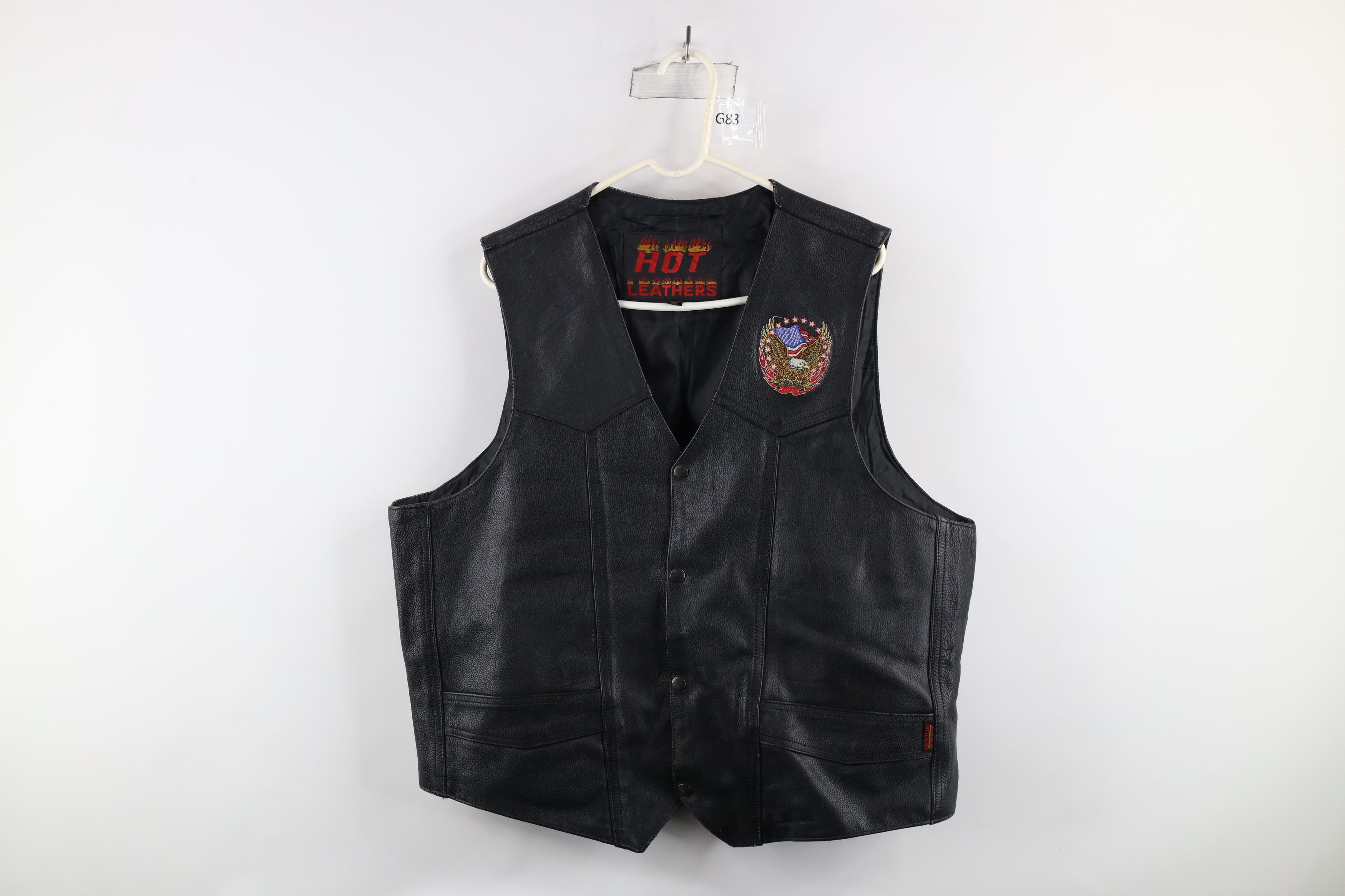 Vintage Vintage Streetwear Eagle Fire Flames Leather Motorcycle Vest Size US XXL / EU 58 / 5 - 1 Thumbnail