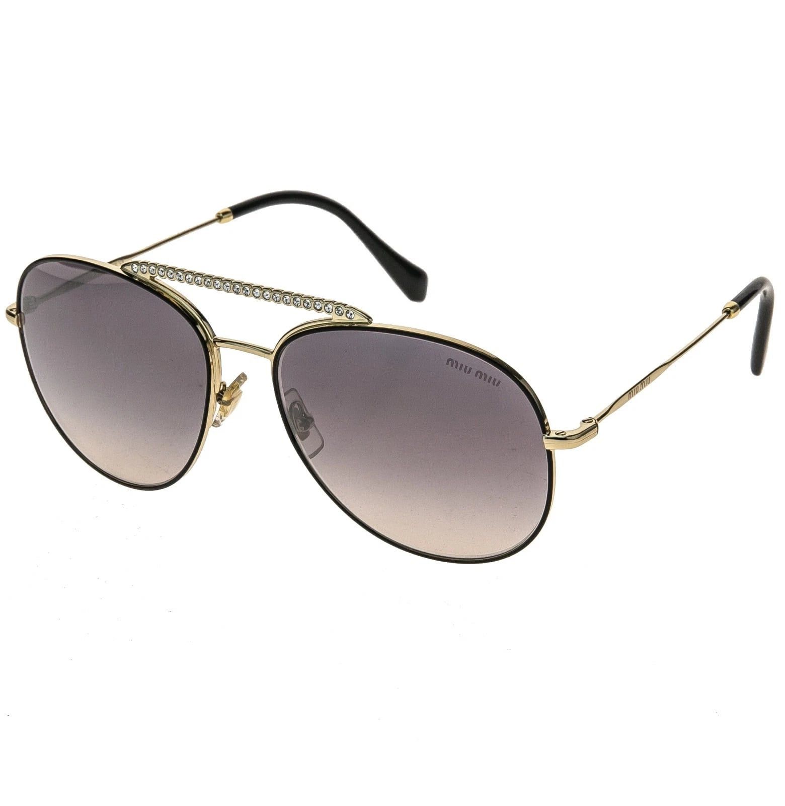 Miu Miu MIU MIU MU53VS SOCIETE CRYSTAL Gold Black Pink Aviator 53V Size ONE SIZE - 8 Thumbnail