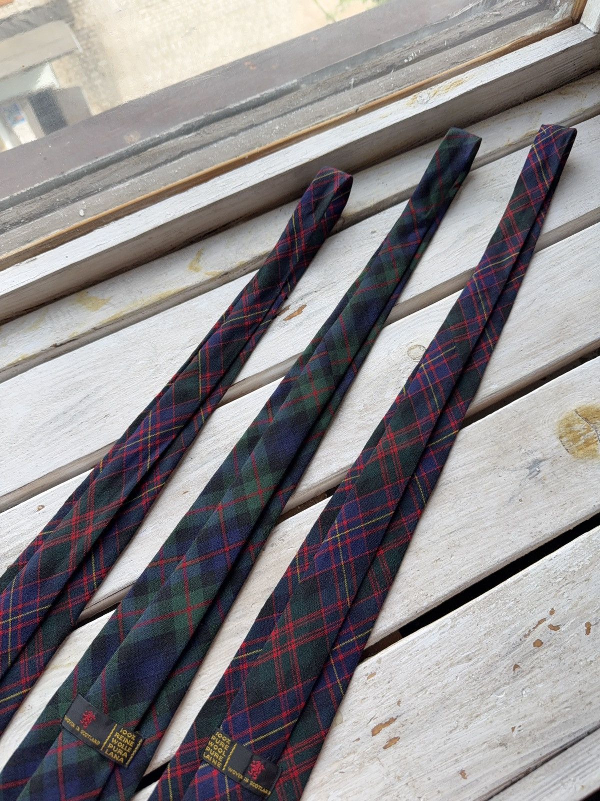 Designer × Vintage 3x Vintage Scottish Wool Tartan Ties Made in Scotland Size ONE SIZE - 6 Thumbnail