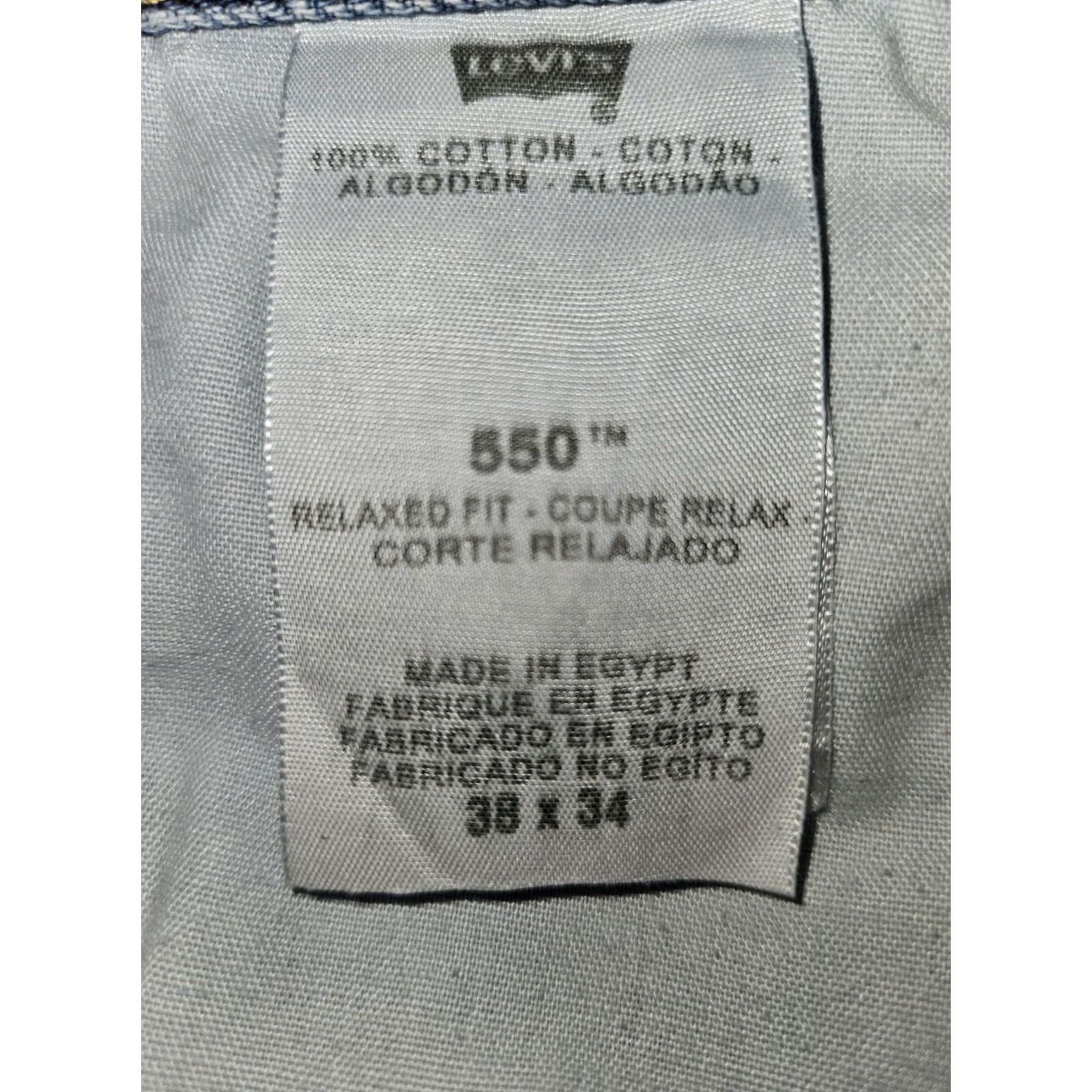 Levi's VINTAGE Levi's 550 Relaxed Fit Jeans Men 38x29.5 Blue Denim Egypt Cotton Y2K Grunge 90s Distressed Pockets 5-Pocket Design Mens Size US 38 / EU 54 - 3 Thumbnail
