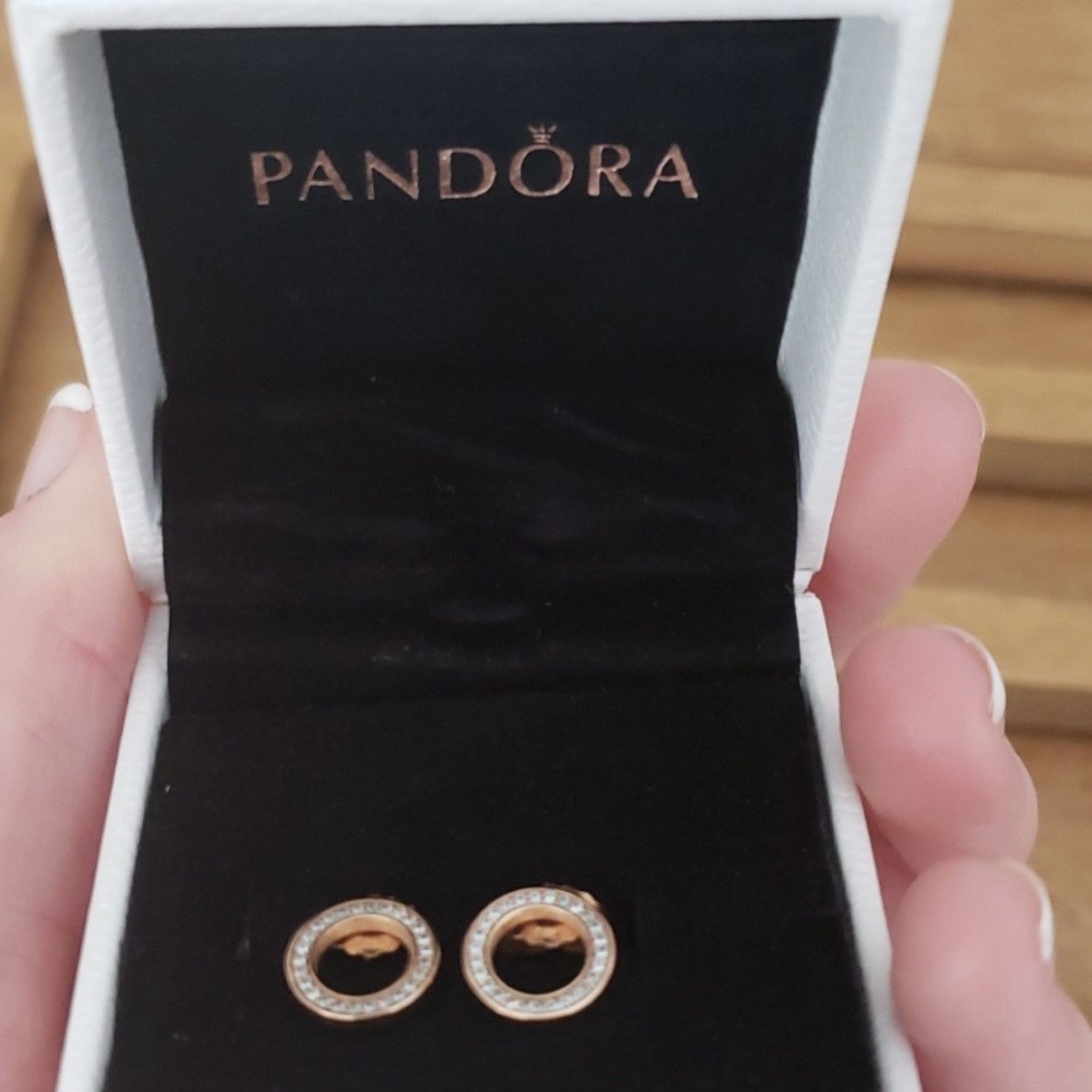 pandora Pandora Rose Gold Sparkling Circle Stud Earrings Size ONE SIZE - 4 Thumbnail