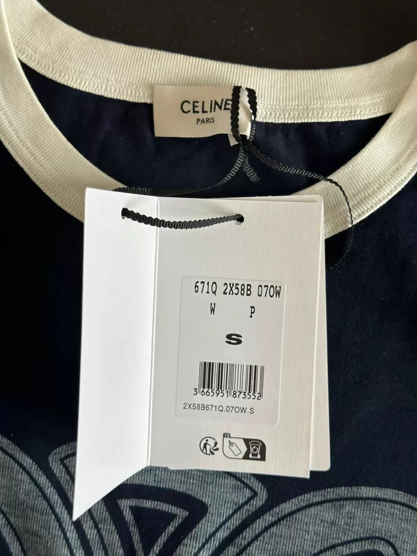 Celine Celine Blue Triomphe Short Sleeve TEE S Size S / US 4 / IT 40 - 2 Thumbnail
