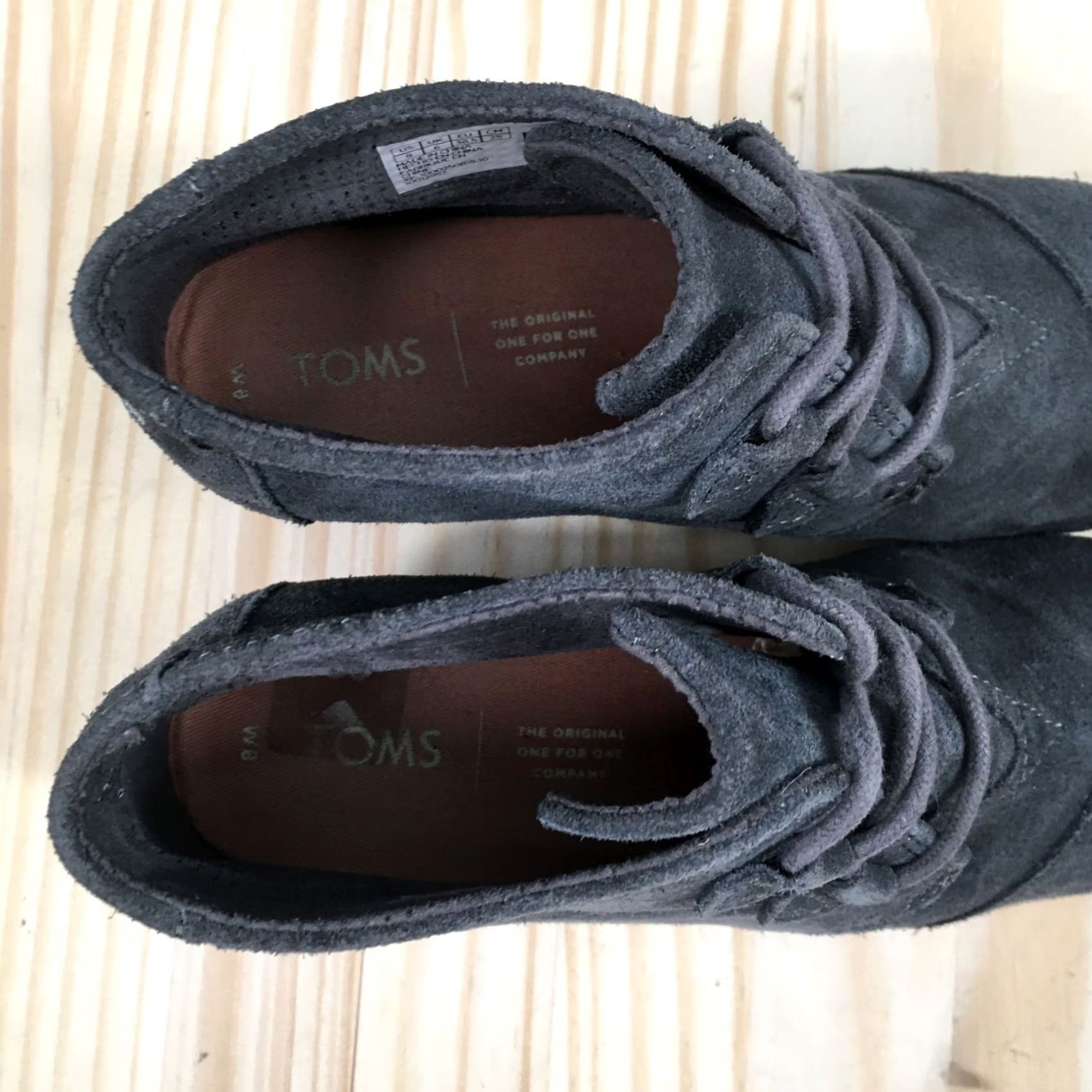 Toms TOMS Boot Womens 8 Kala Desert Gray Lace Up Ankle Wedge Casual Size M / US 6-8 / IT 42-44 - 7 Thumbnail