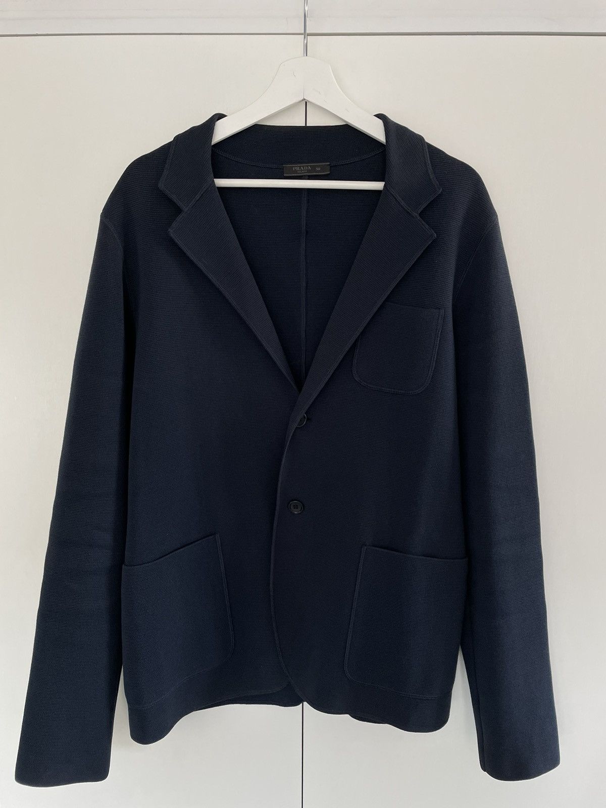 Prada Prada Milano Navy Wool Knitted Blazer Suit Jacket Size 50 Size US M / EU 48-50 / 2 - 1 Thumbnail