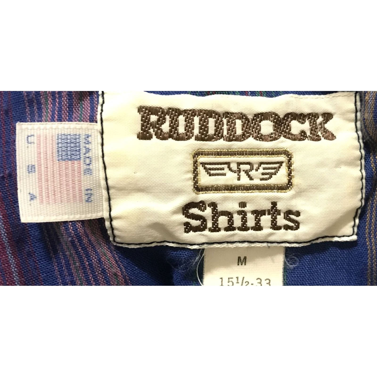 Vintage VINTAGE? (No) Ruddock Shirt Men Long Sleeve Button-Up Pearl Snap Striped Blue M Regular Western Shirt M Boys? Size US M / EU 48-50 / 2 - 3 Thumbnail