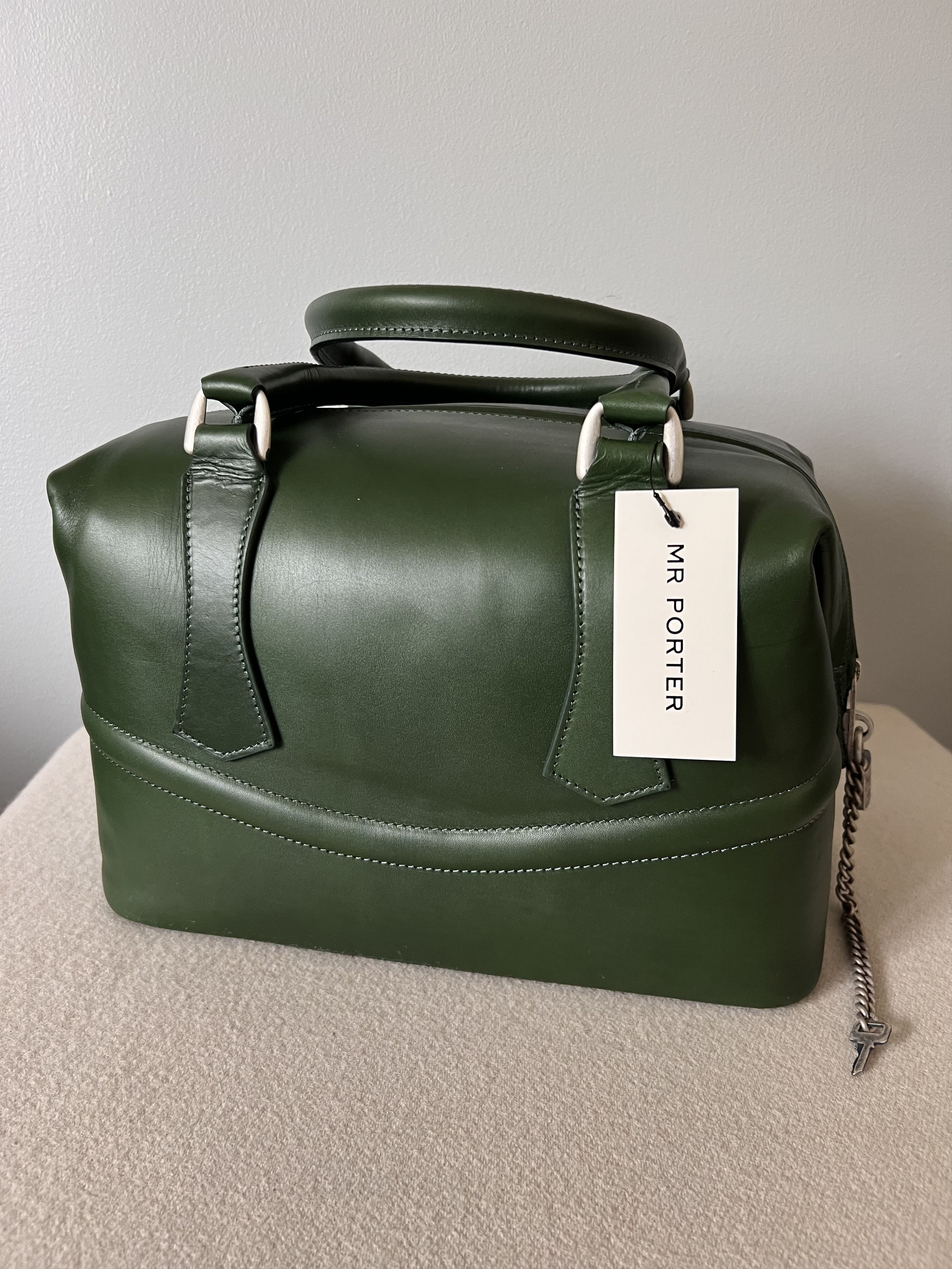Enfants Riches Deprimes Enfants Riches Deprimes Leather Bowling Bag in Green Size ONE SIZE - 2 Thumbnail