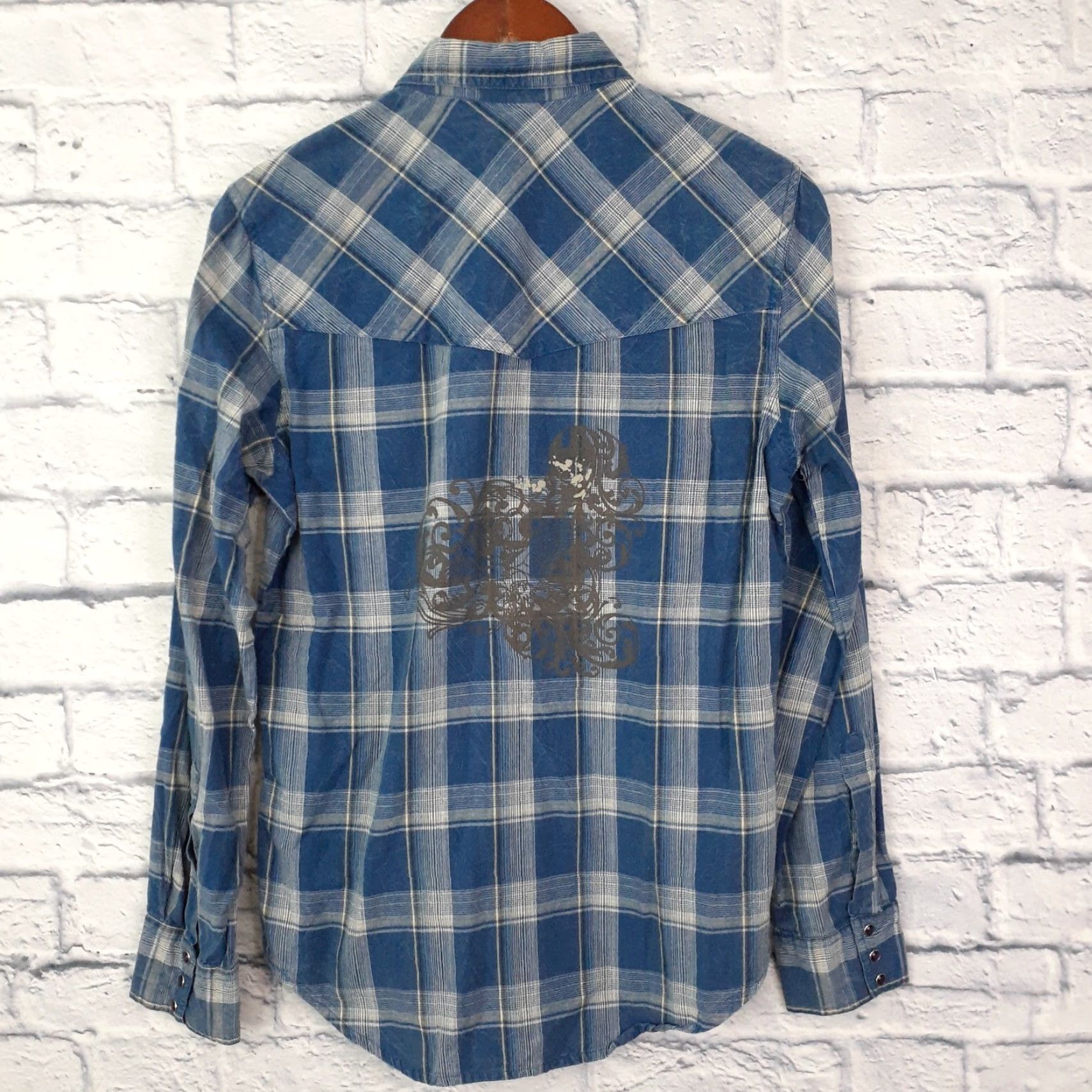 Vintage VINTAGE Ely 1878 Western Cowboy Long Sleeve Pearl Snap Plaid Shirt Mens Small Blue Size US S / EU 44-46 / 1 - 3 Thumbnail