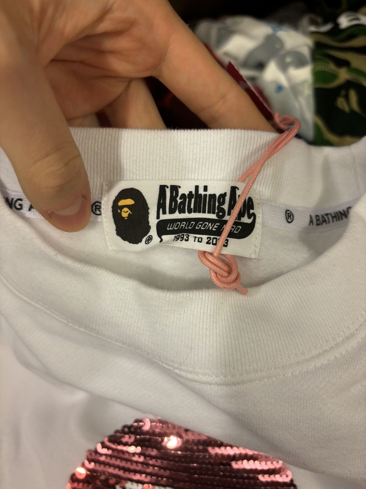 Bape Bape Sequin Logo Crewneck Sweater Size ONE SIZE - 3 Thumbnail