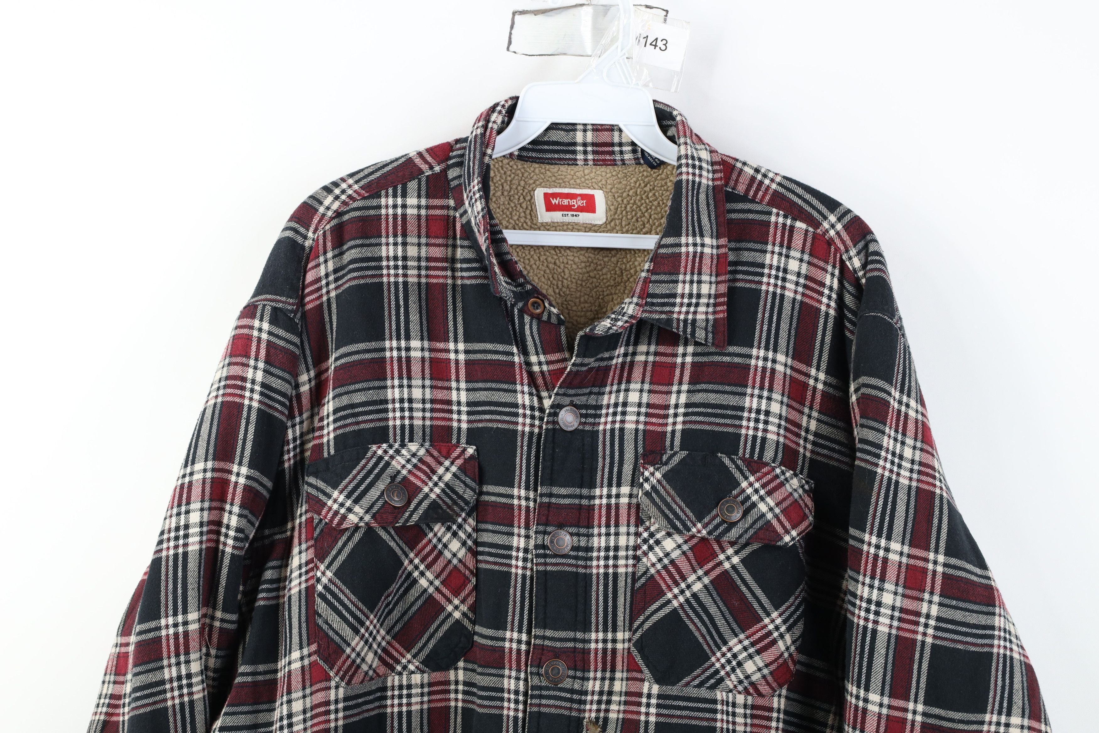 Wrangler Vintage Y2K Wrangler Pile Fleece Lined Flannel Shirt Jacket Size US L / EU 52-54 / 3 - 2 Thumbnail