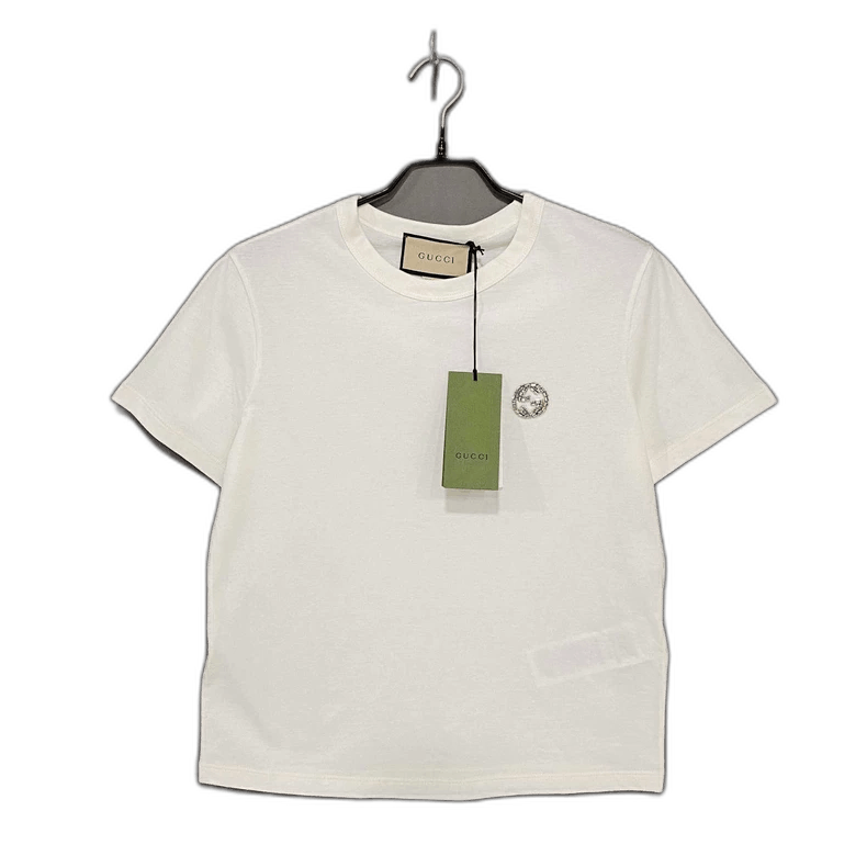 Gucci White Short Sleeve Logo T-Shirt by Gucci Size L / US 10 / IT 46 - 1 Thumbnail