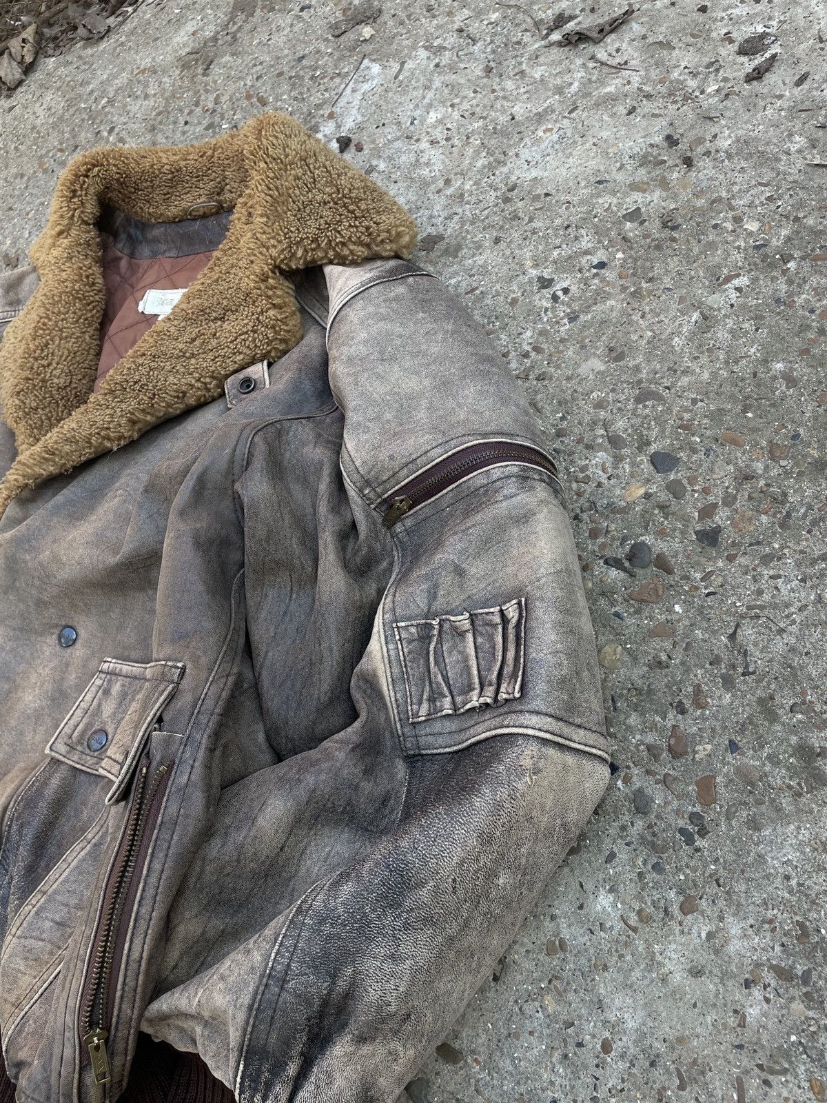 Other Vintage Brown Leather Aviator Bomber Jacket Size US L / EU 52-54 / 3 - 8 Thumbnail