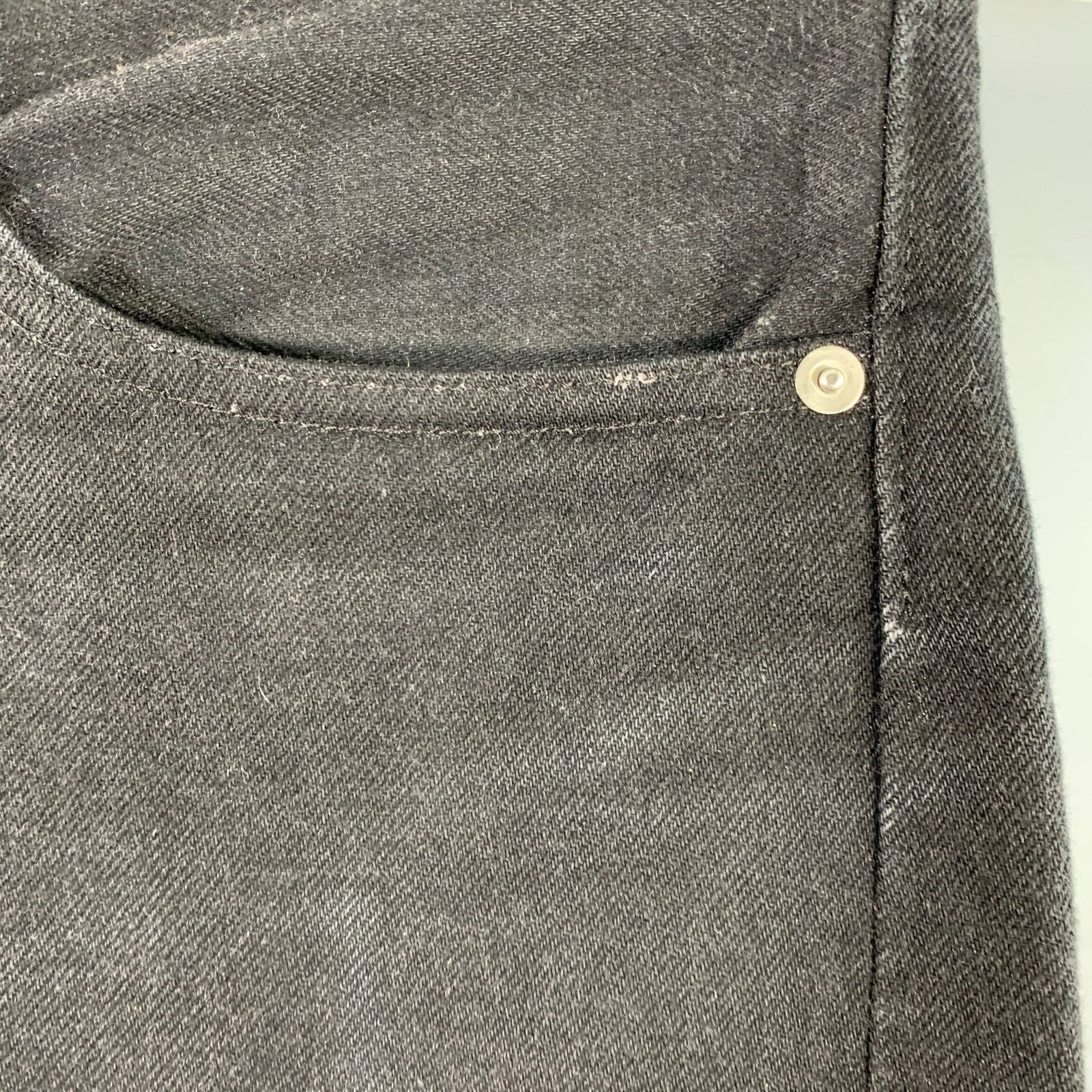 TUKI TUKI Size XL Black Twill Cotton Straight Five Pockets Jeans Size US 38 / EU 54 - 6 Thumbnail