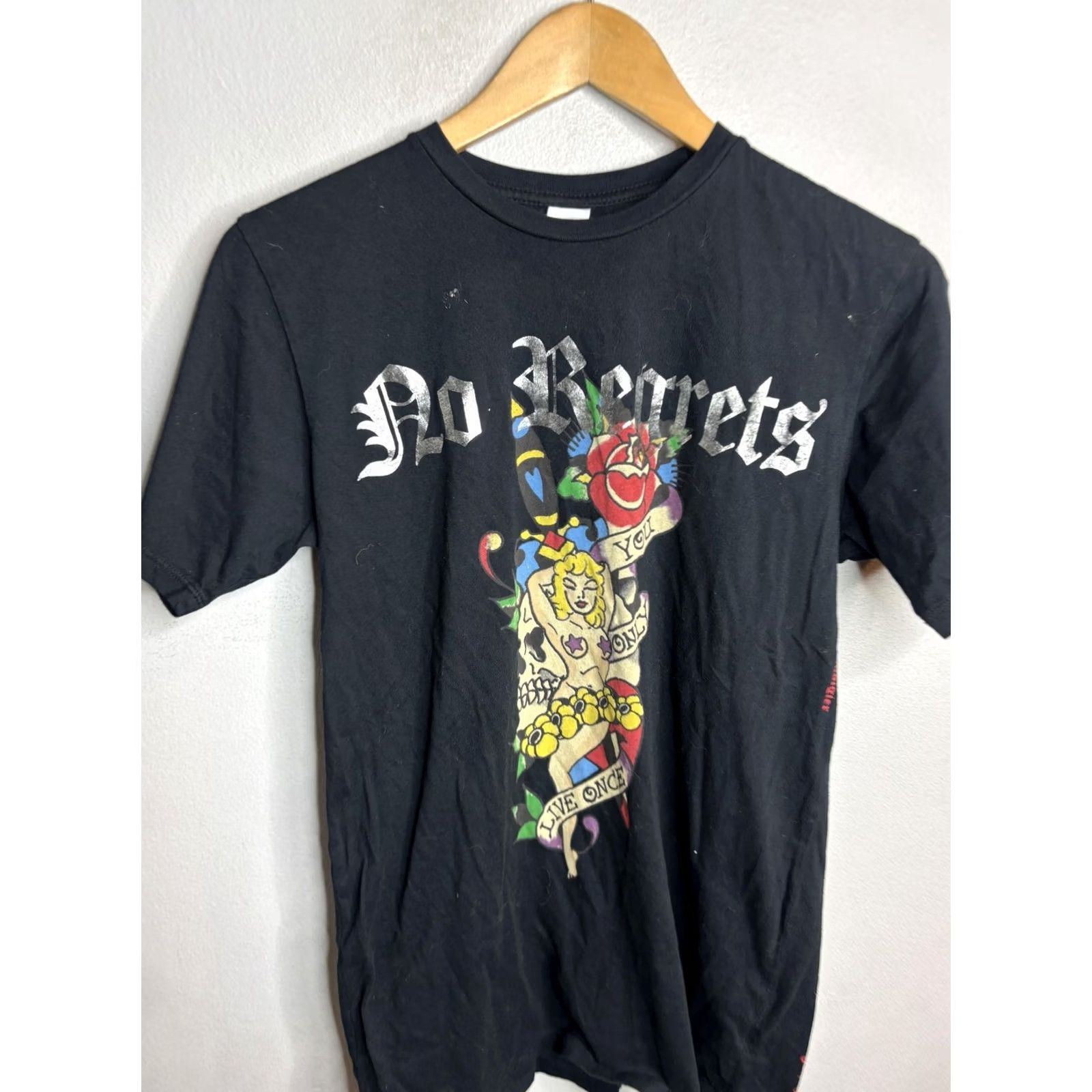 Ed Hardy Ed Hardy T-Shirt Mens Small Black No Regrets Skull Tattoo Graphic Tee Crew Neck Short Sleeve Shirts Mens Size US S / EU 44-46 / 1 - 2 Thumbnail