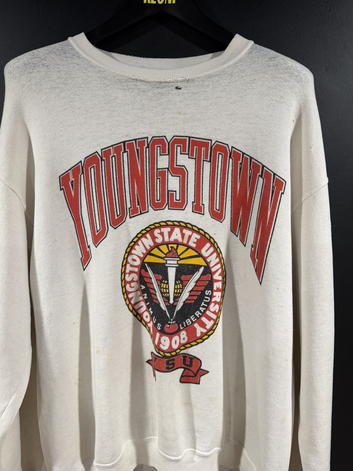 Vintage 1980s Vintage Youngstown State Soft Distressed Sweatshirt XL Size US XL / EU 56 / 4 - 2 Thumbnail