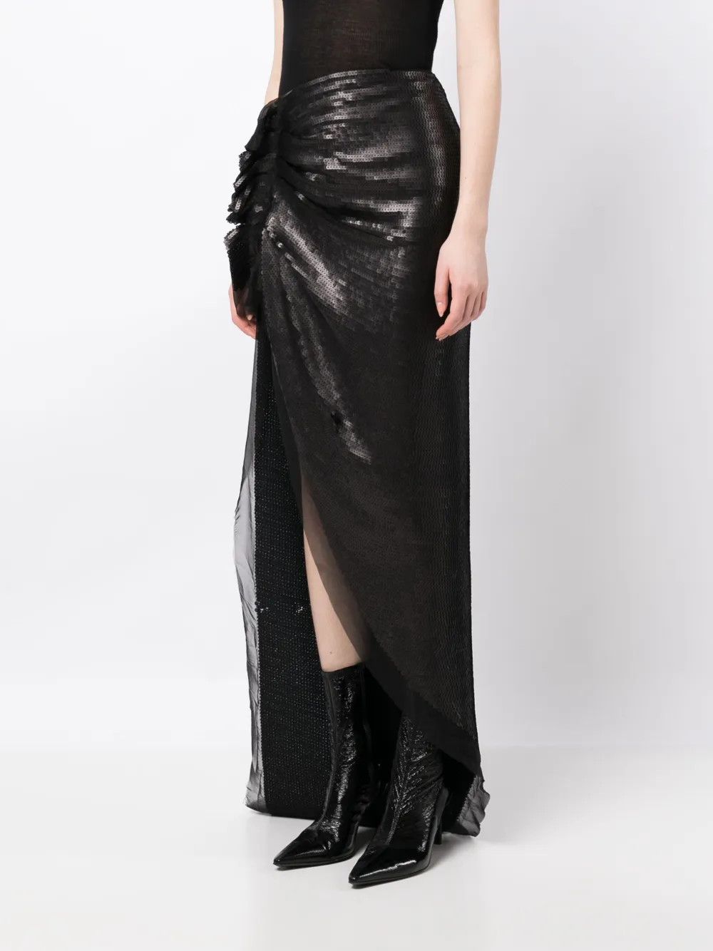 Rick Owens o1y0126 Maxi Skirt in Black Size 27" / US 4 / IT 40 - 3 Thumbnail
