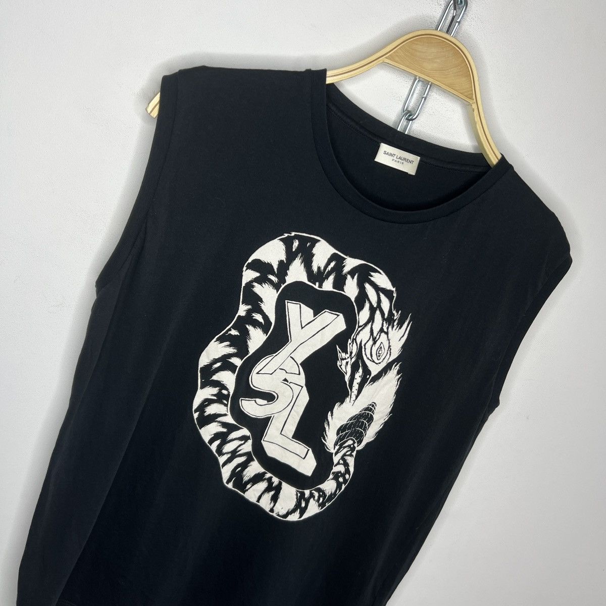 Saint Laurent Paris Saint Laurent Sleevless Dragron Top Hedi Slimane Shirt Size US M / EU 48-50 / 2 - 3 Thumbnail
