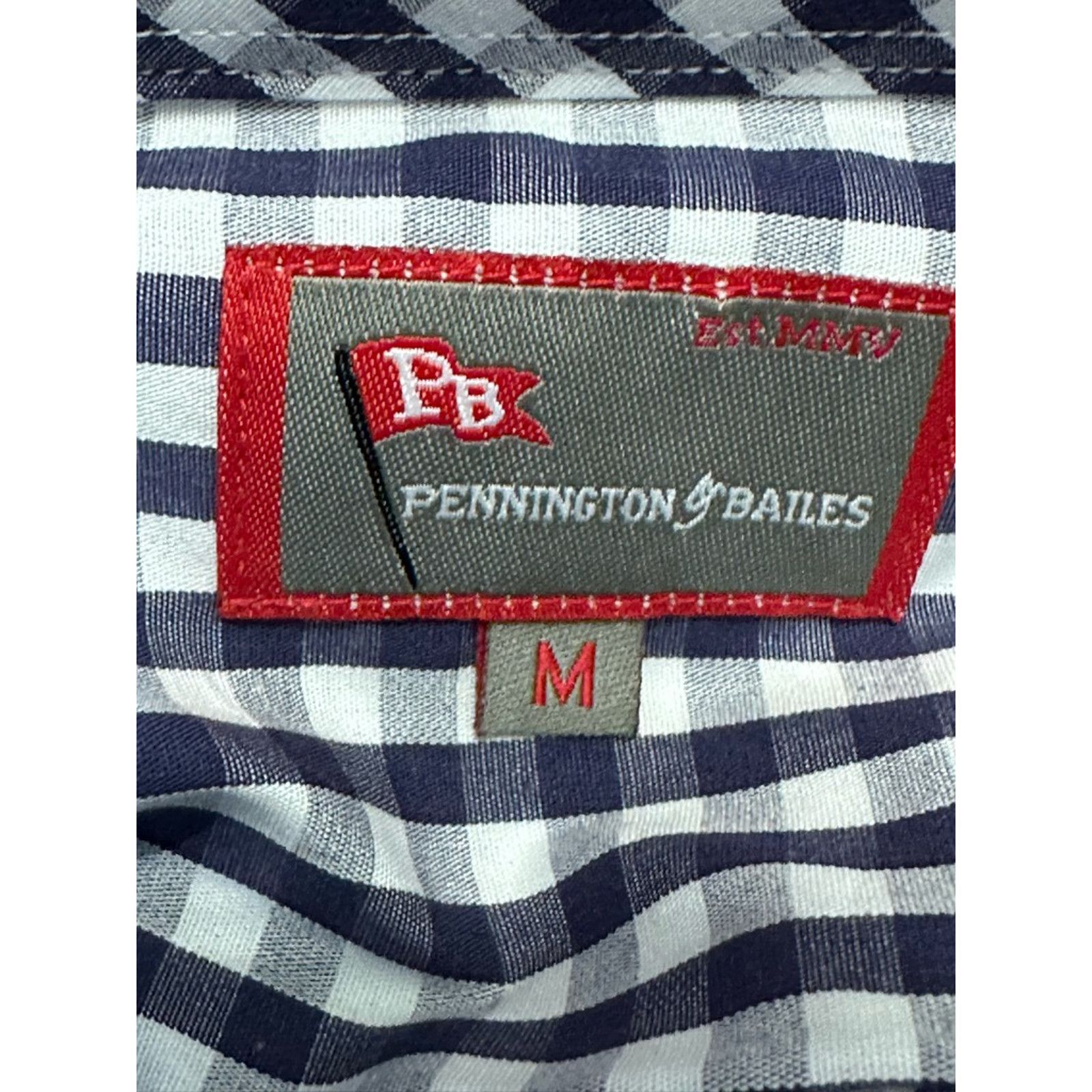 Other Pennington & Bailes Shirt Gingham Check Button-Up Blue M NWT Size US M / EU 48-50 / 2 - 8 Thumbnail