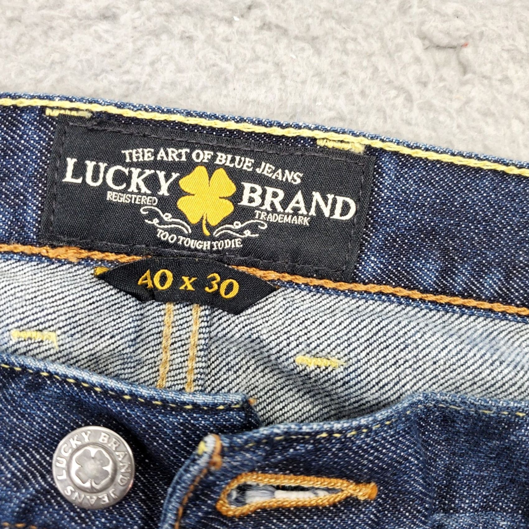 Lucky Brand Lucky Brand Jeans Mens 40x30 Blue Denim Faded Streetwear Classic Fit Straight Leg Jeans Size US 40 / EU 56 - 6 Thumbnail