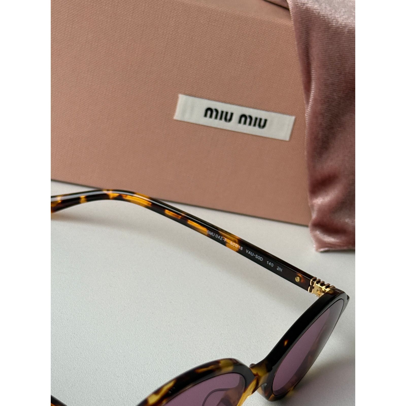 Miu Miu NEW Miu Miu MU04ZSF Tortoise Pink Sunglasses $518 Size ONE SIZE - 6 Thumbnail