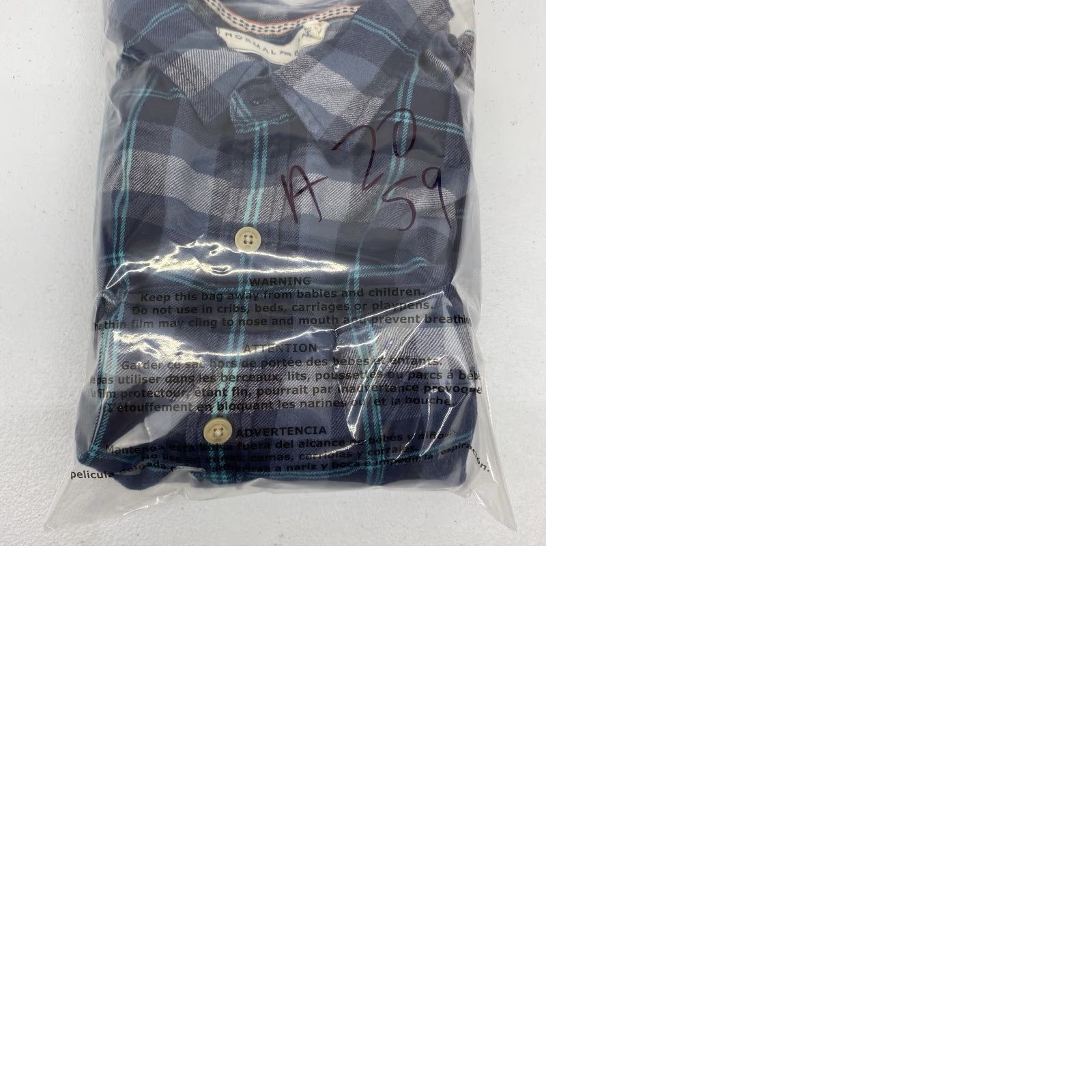 Vintage the normal brand Shirt Men 2XL Button-Up Plaid Blue Long Sleeve Work Shirt Size US XXL / EU 58 / 5 - 9 Thumbnail